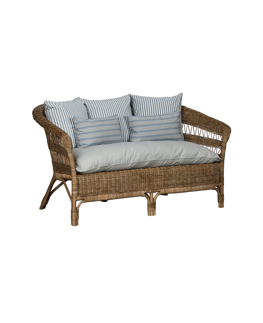 Olive Ateliers - Sanctuary Rattan Loveseat - Bayside Stripe