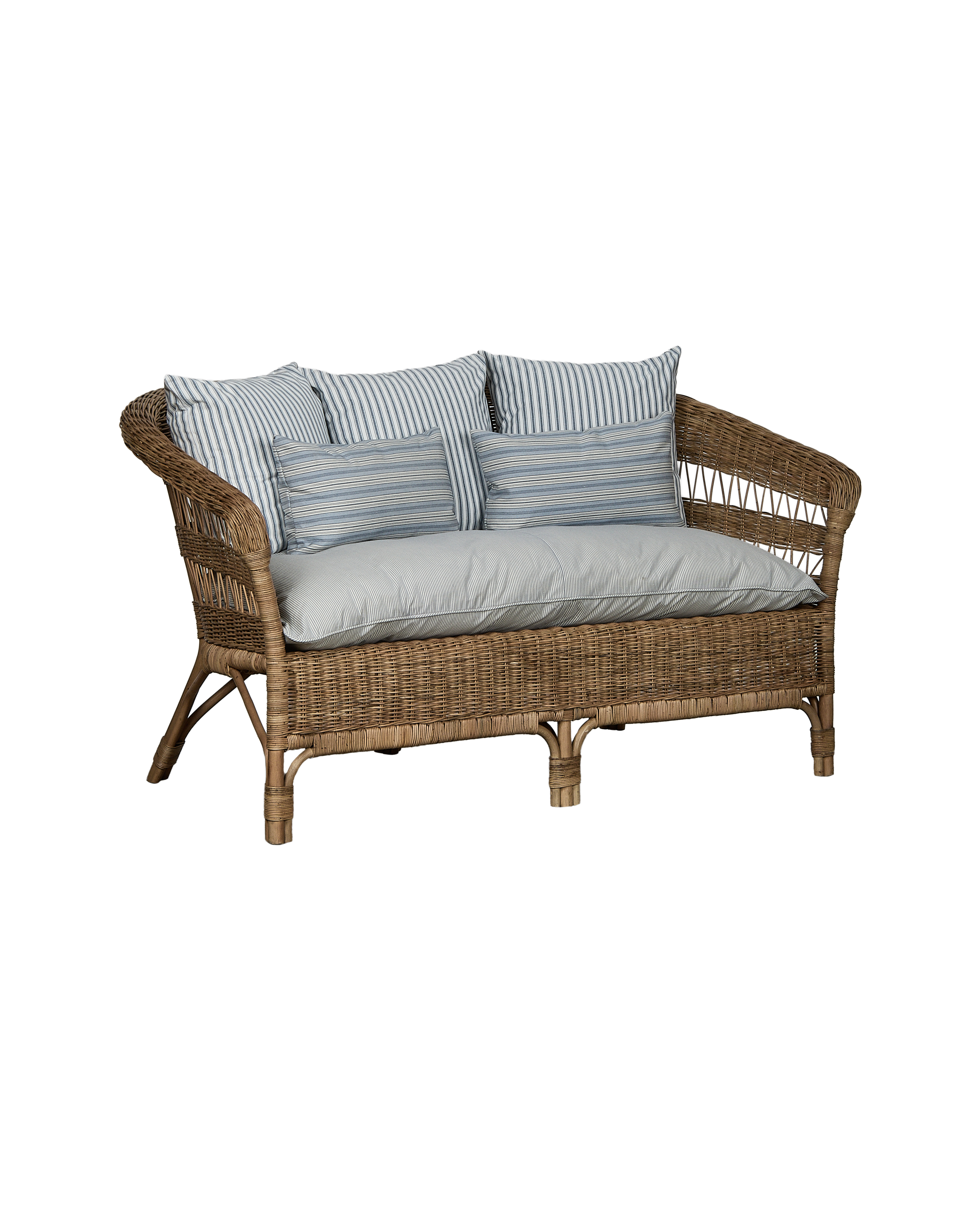 Olive Ateliers - Sanctuary Rattan Loveseat - Bayside Stripe