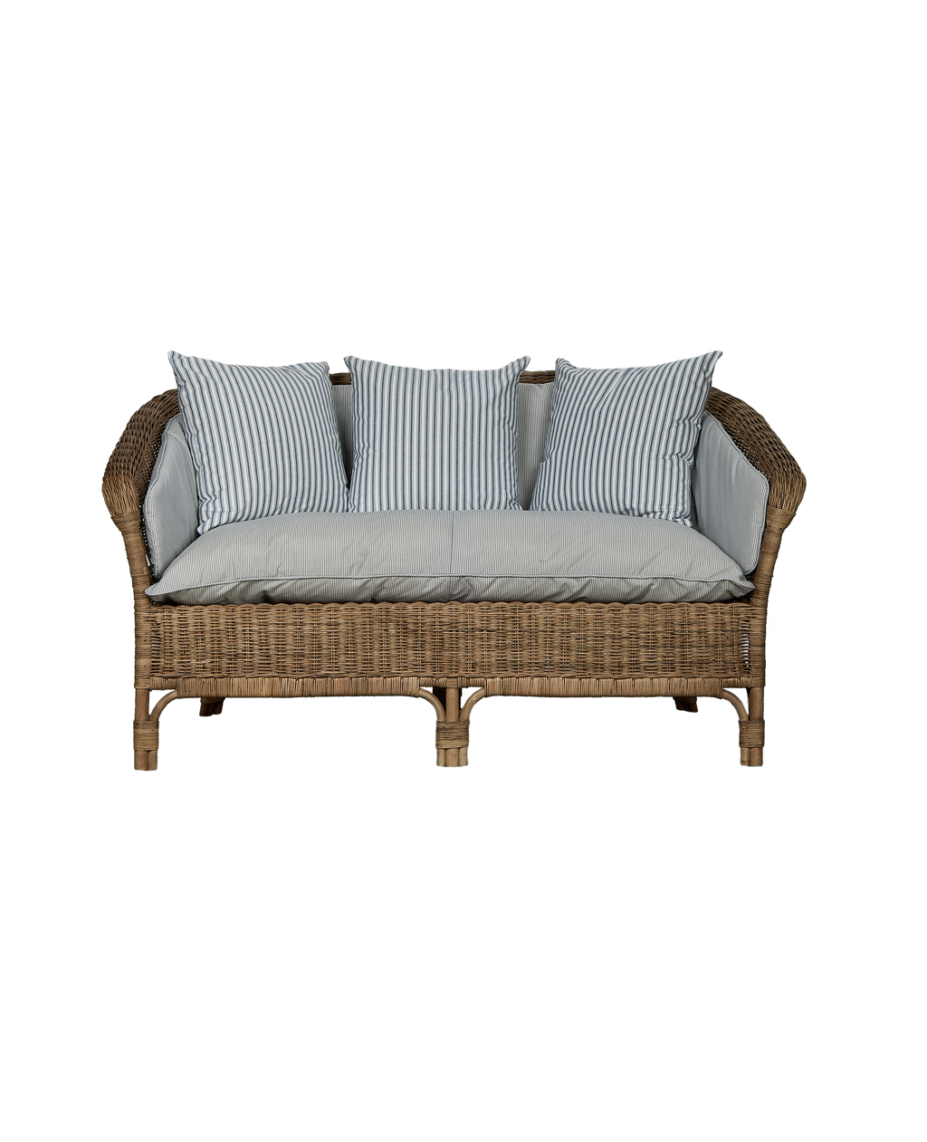 Olive Ateliers - Sanctuary Rattan Loveseat - Bayside Stripe