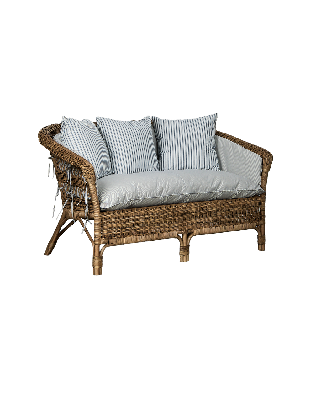 Olive Ateliers - Sanctuary Rattan Loveseat - Bayside Stripe