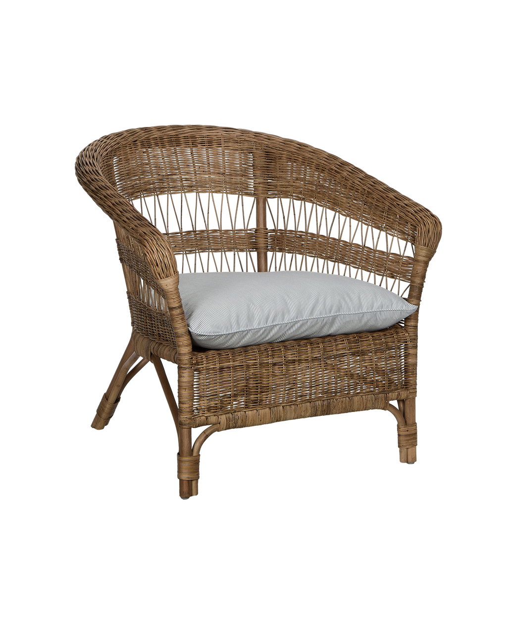 Olive Ateliers - Sanctuary Rattan Lounge Chair - Bayside Stripe