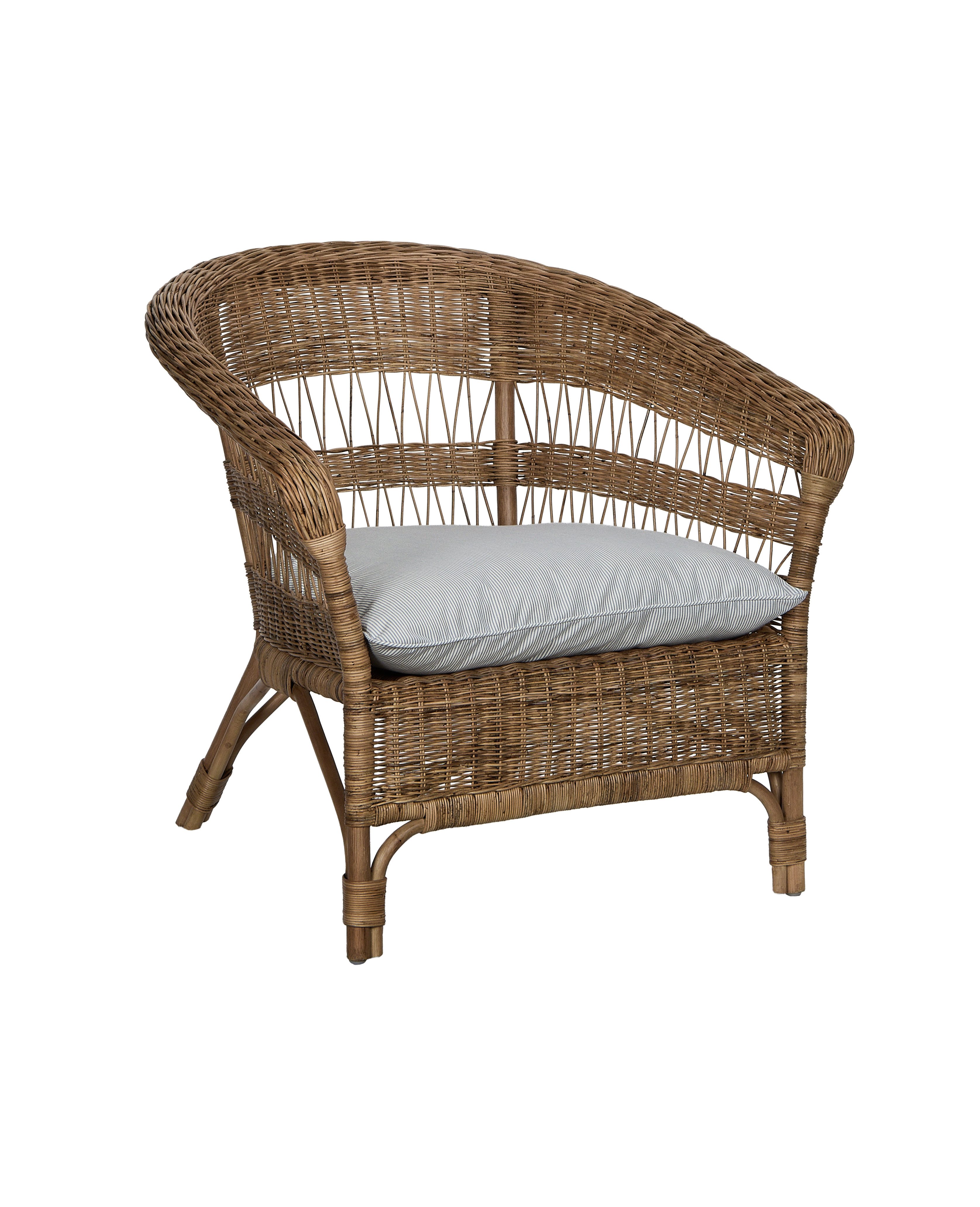 Olive Ateliers - Sanctuary Rattan Lounge Chair - Bayside Stripe