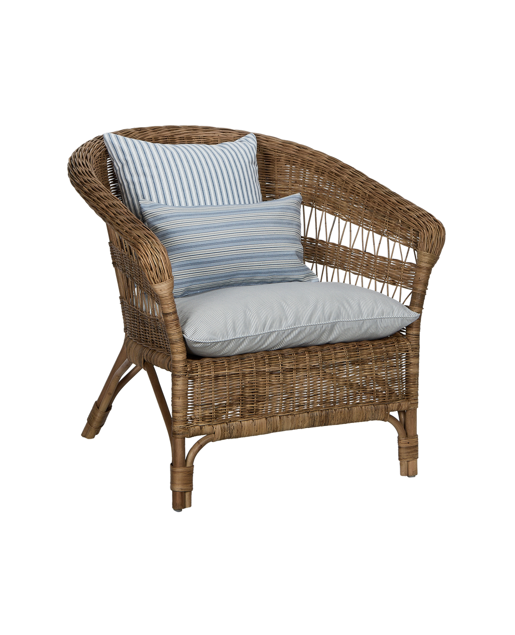 Olive Ateliers - Sanctuary Rattan Lounge Chair - Bayside Stripe