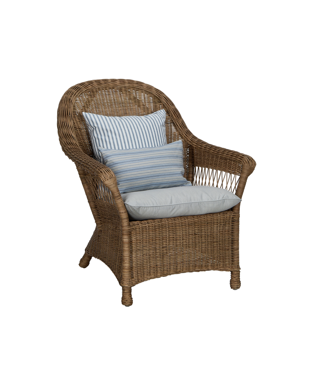 Olive Ateliers - Reader Rattan Armchair - Bayside Stripe