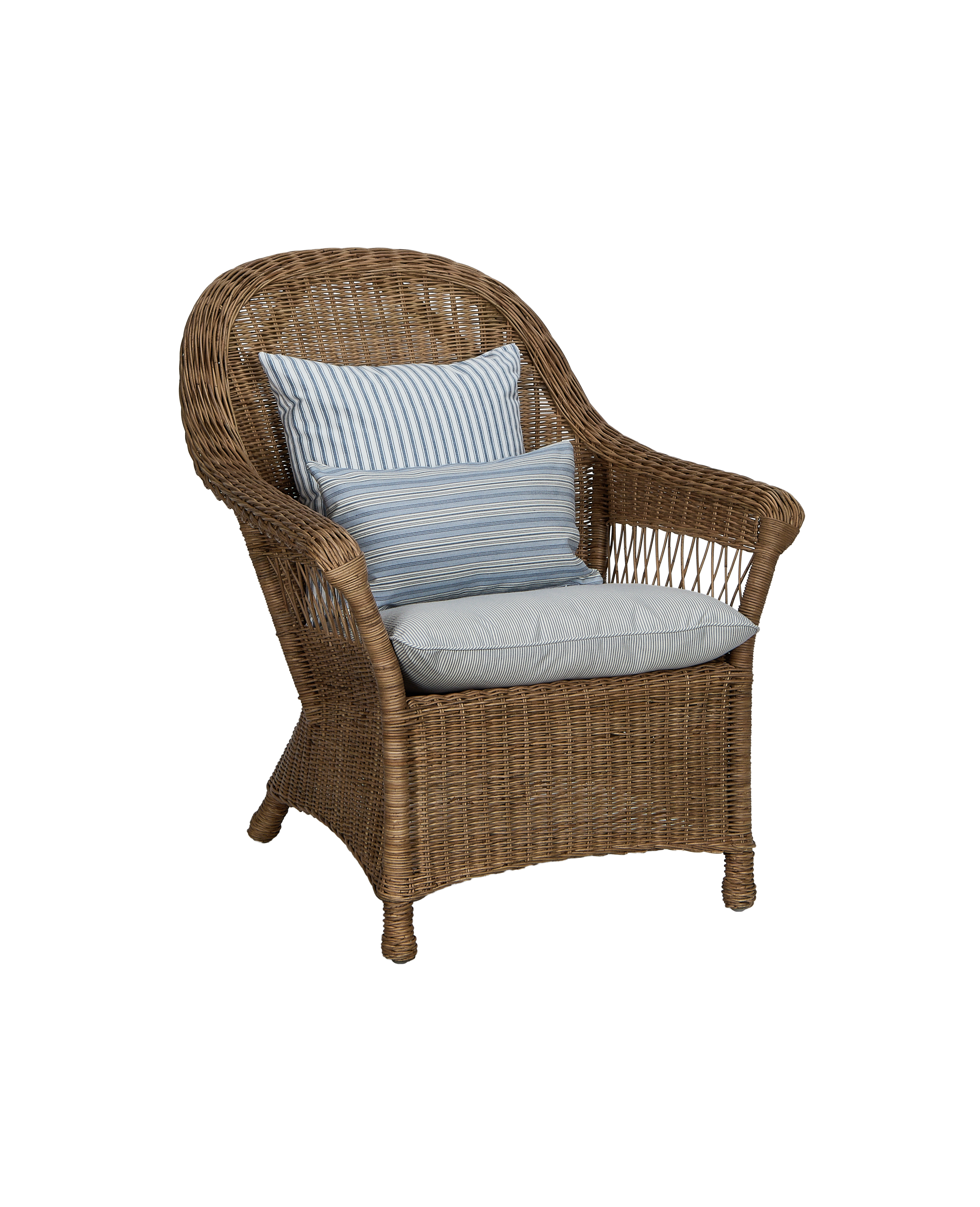 Olive Ateliers - Reader Rattan Armchair - Bayside Stripe