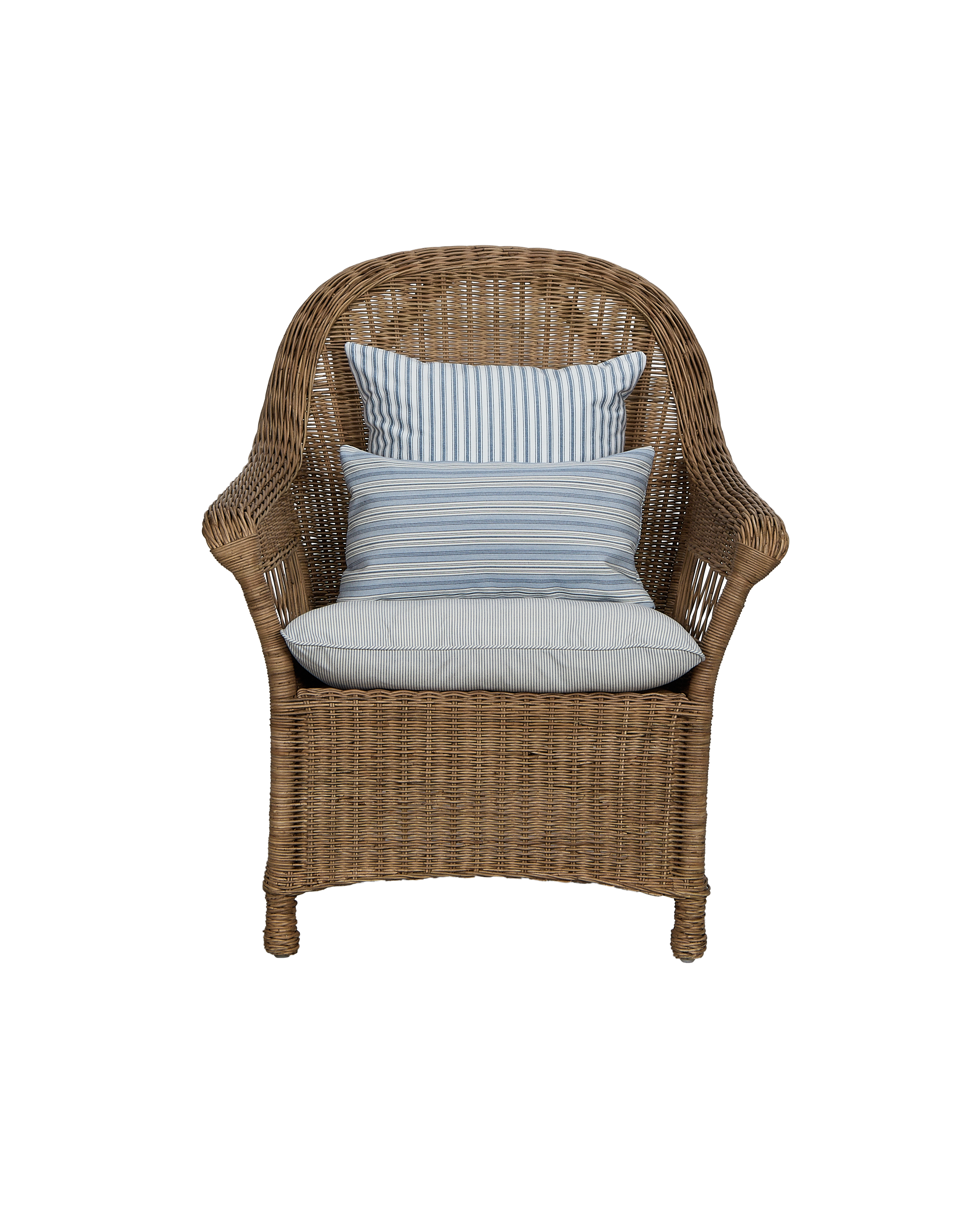 Olive Ateliers - Reader Rattan Armchair - Bayside Stripe