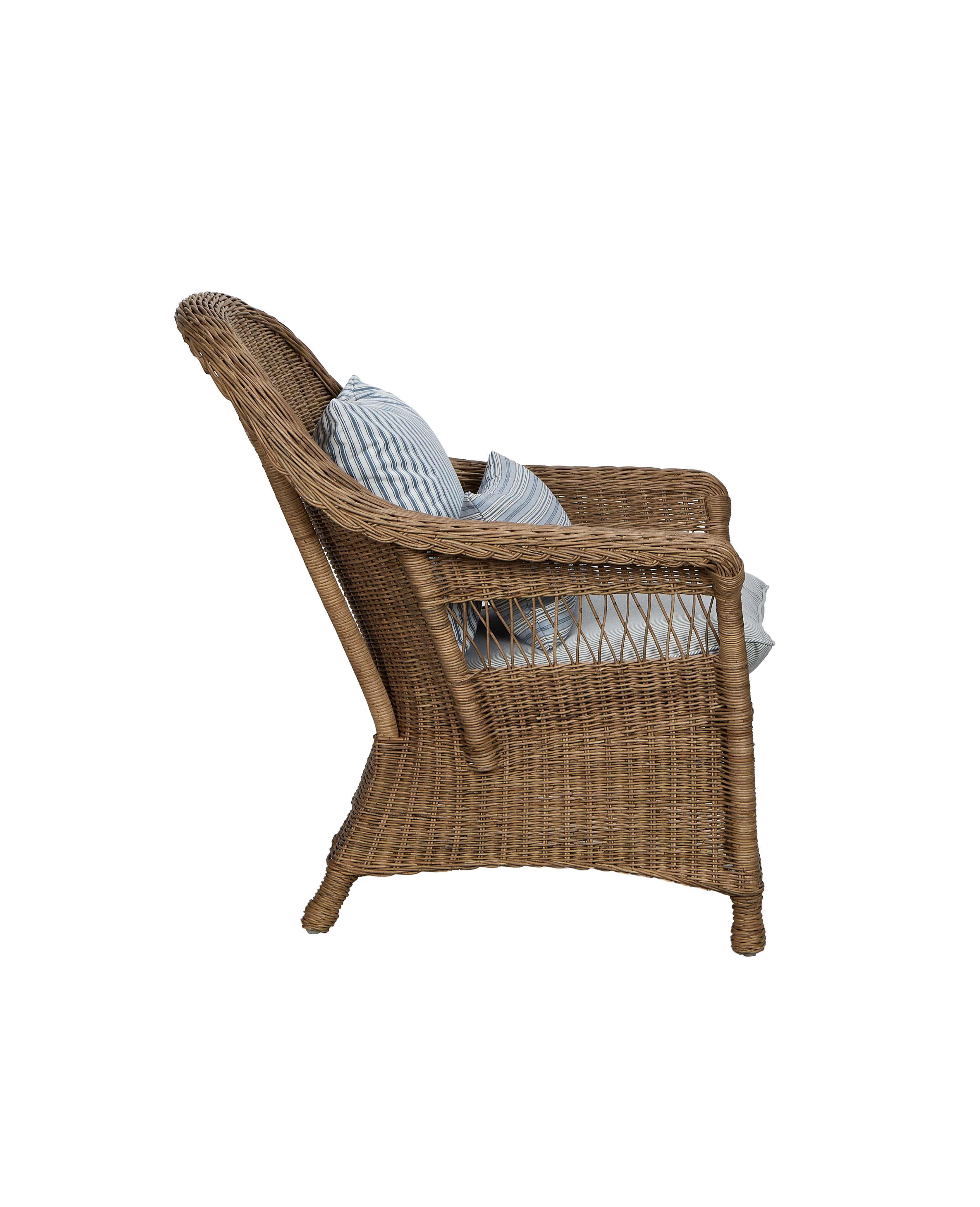 Olive Ateliers - Reader Rattan Armchair - Bayside Stripe