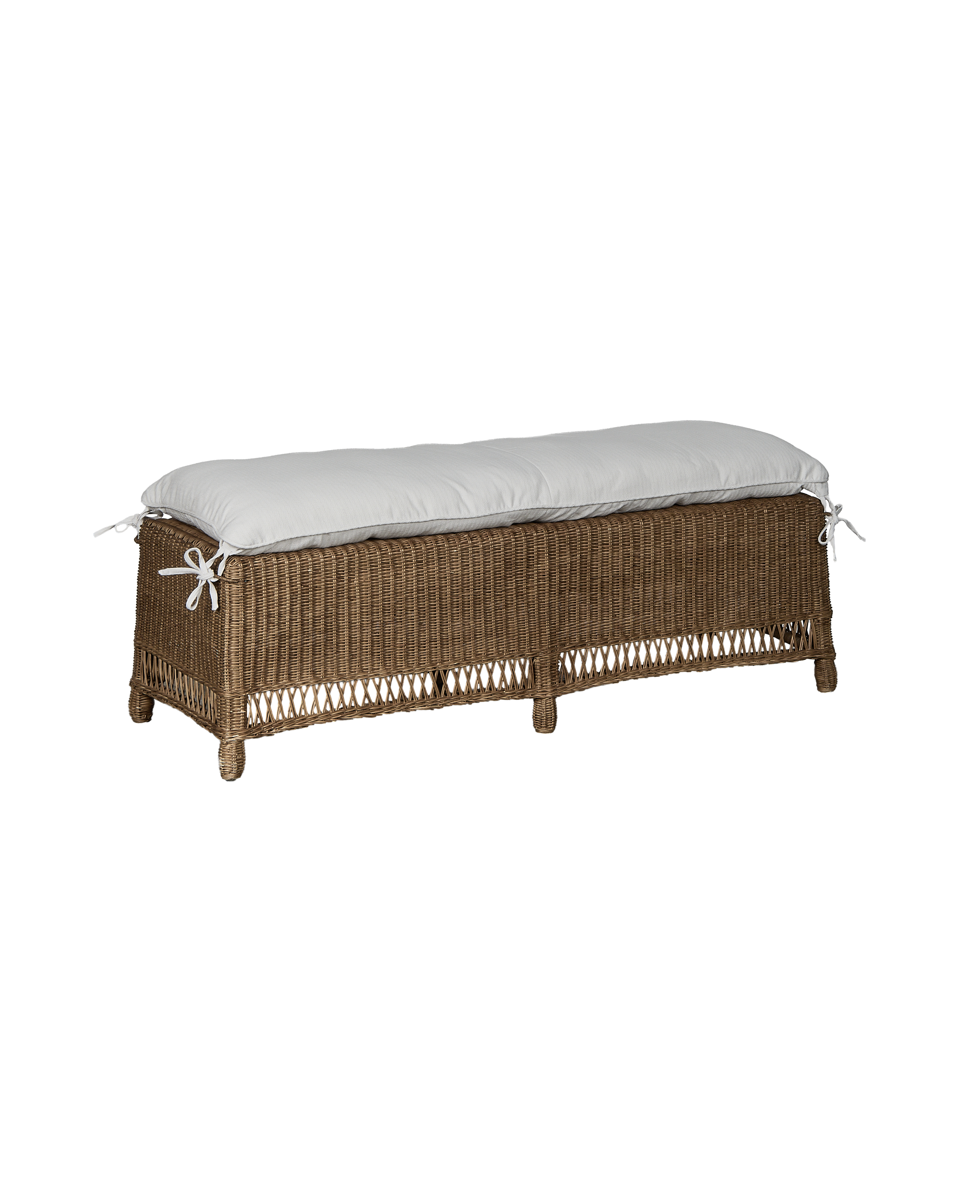 Olive Ateliers - Boxwood Rattan Bench - Shell