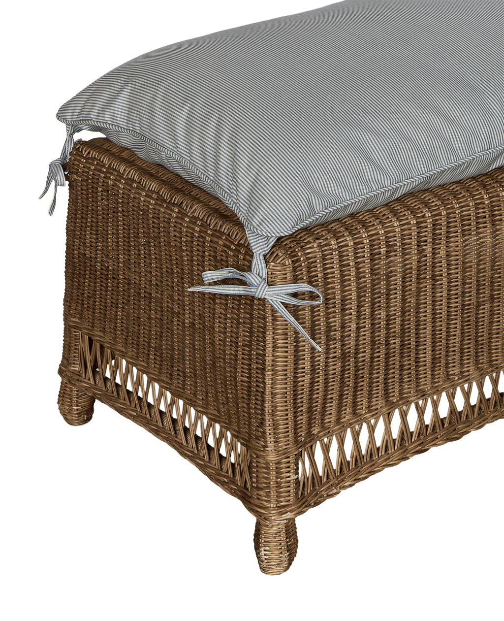 Olive Ateliers - Boxwood Rattan Bench - Bayside Stripe