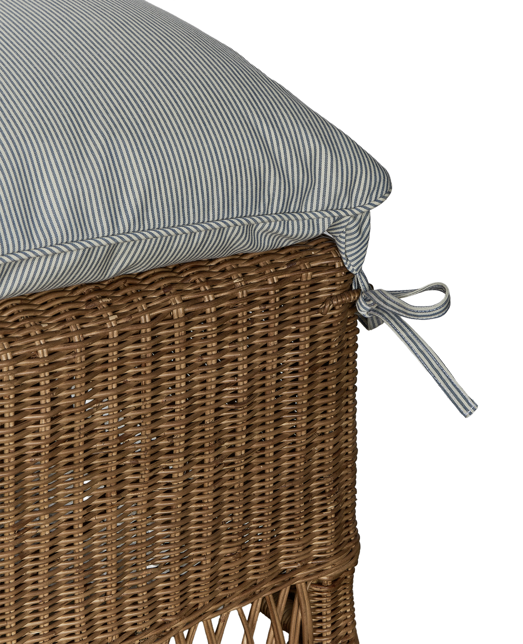 Olive Ateliers - Boxwood Rattan Bench - Bayside Stripe