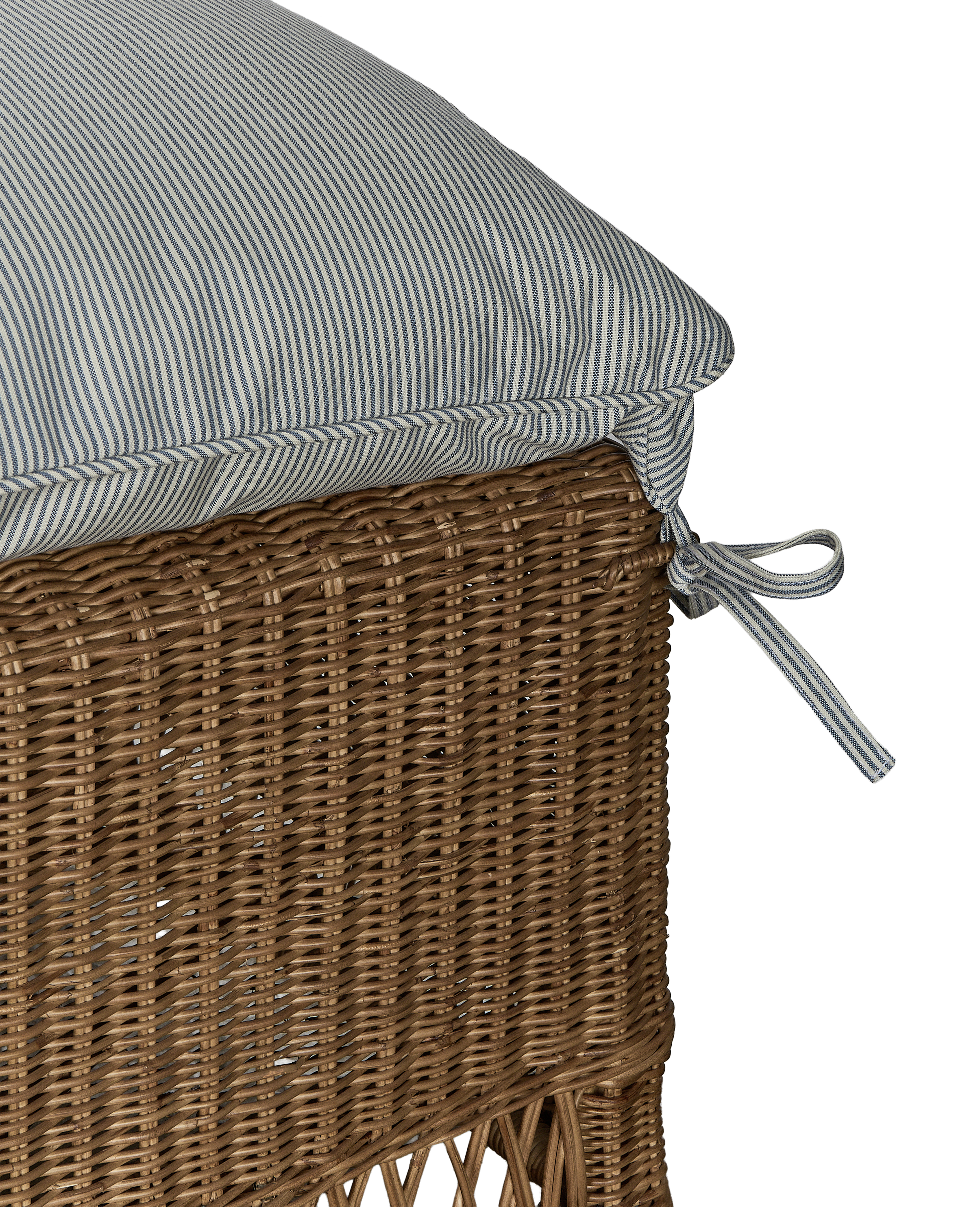 Olive Ateliers - Boxwood Rattan Bench - Bayside Stripe