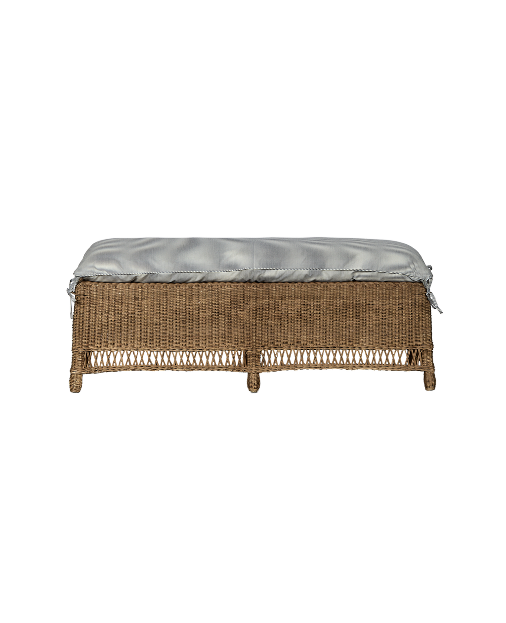 Olive Ateliers - Boxwood Rattan Bench - Bayside Stripe