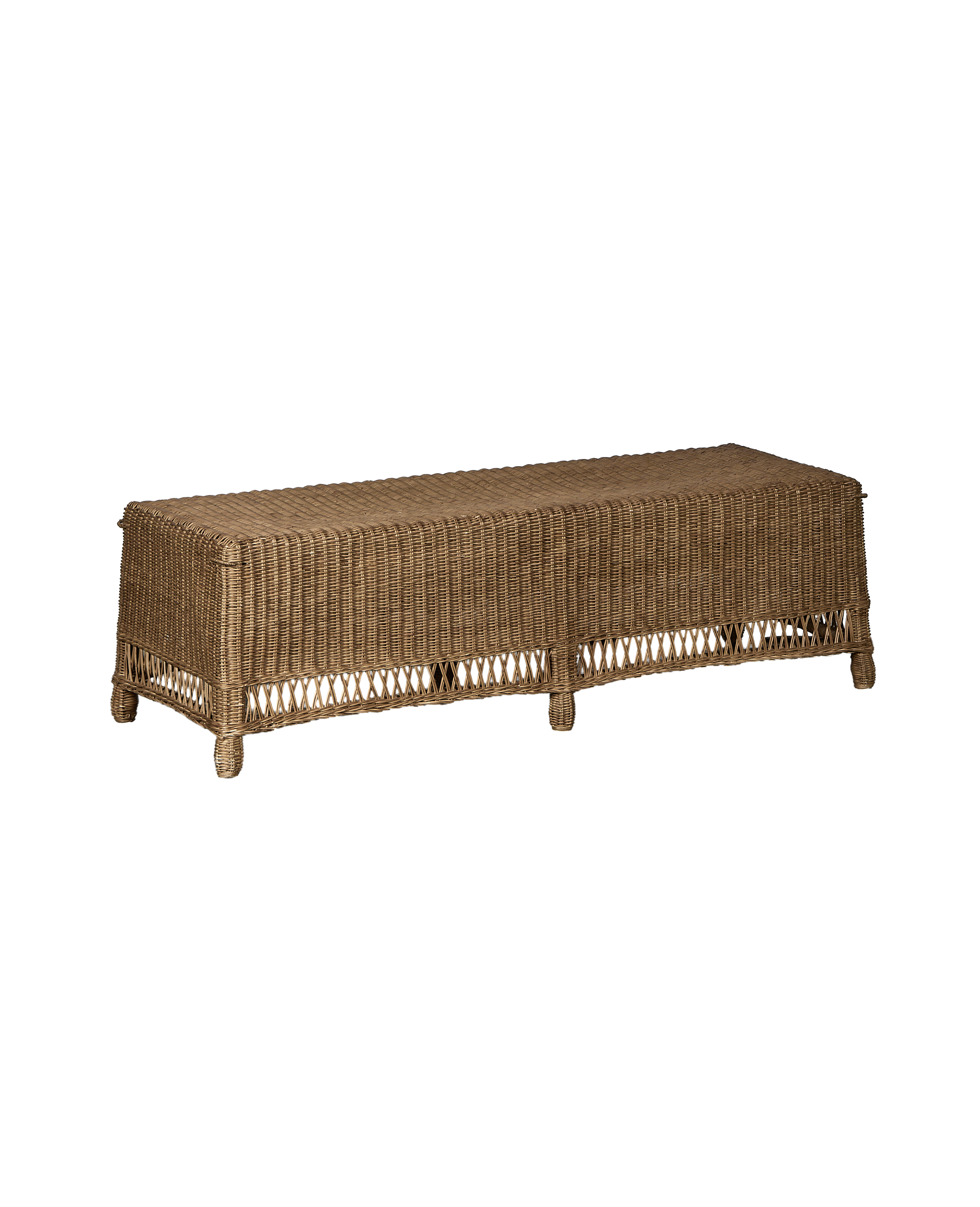 Olive Ateliers - Boxwood Rattan Bench - Shell