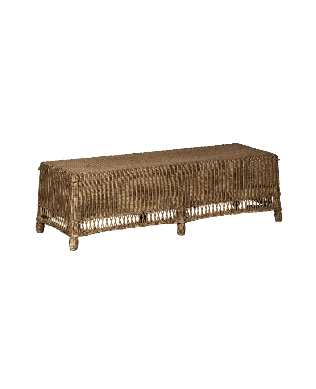 Olive Ateliers - Boxwood Rattan Bench - Bayside Stripe