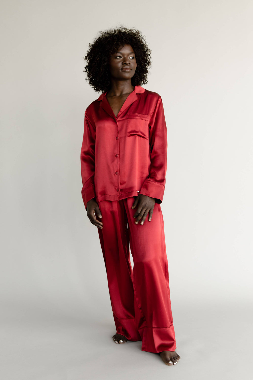 Cozy Earth - Serenity Silk Classic Long Sleeve Pajama Top - Last Chance