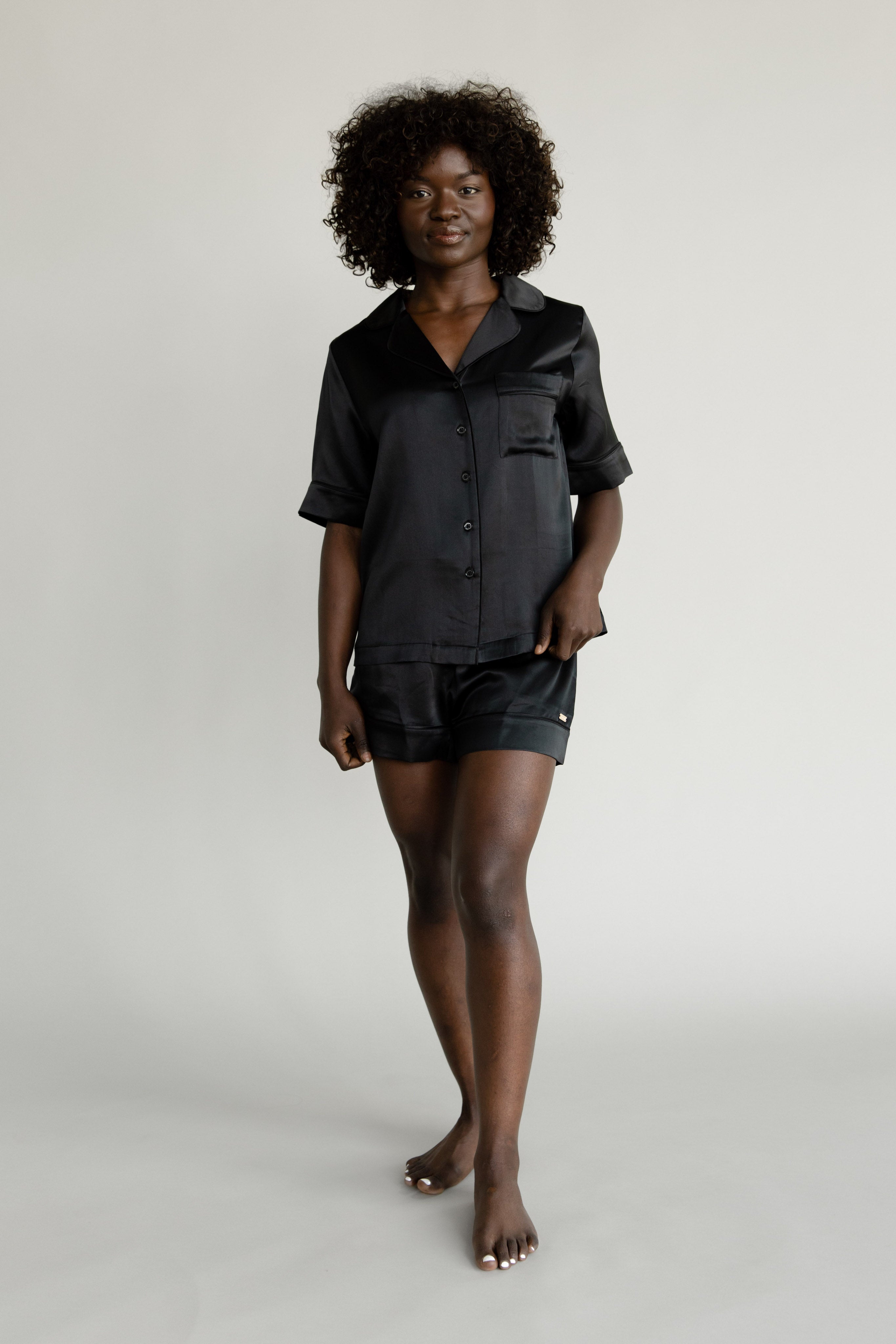 Cozy Earth - Serenity Silk Classic Short Sleeve Pajama Top - Last Chance