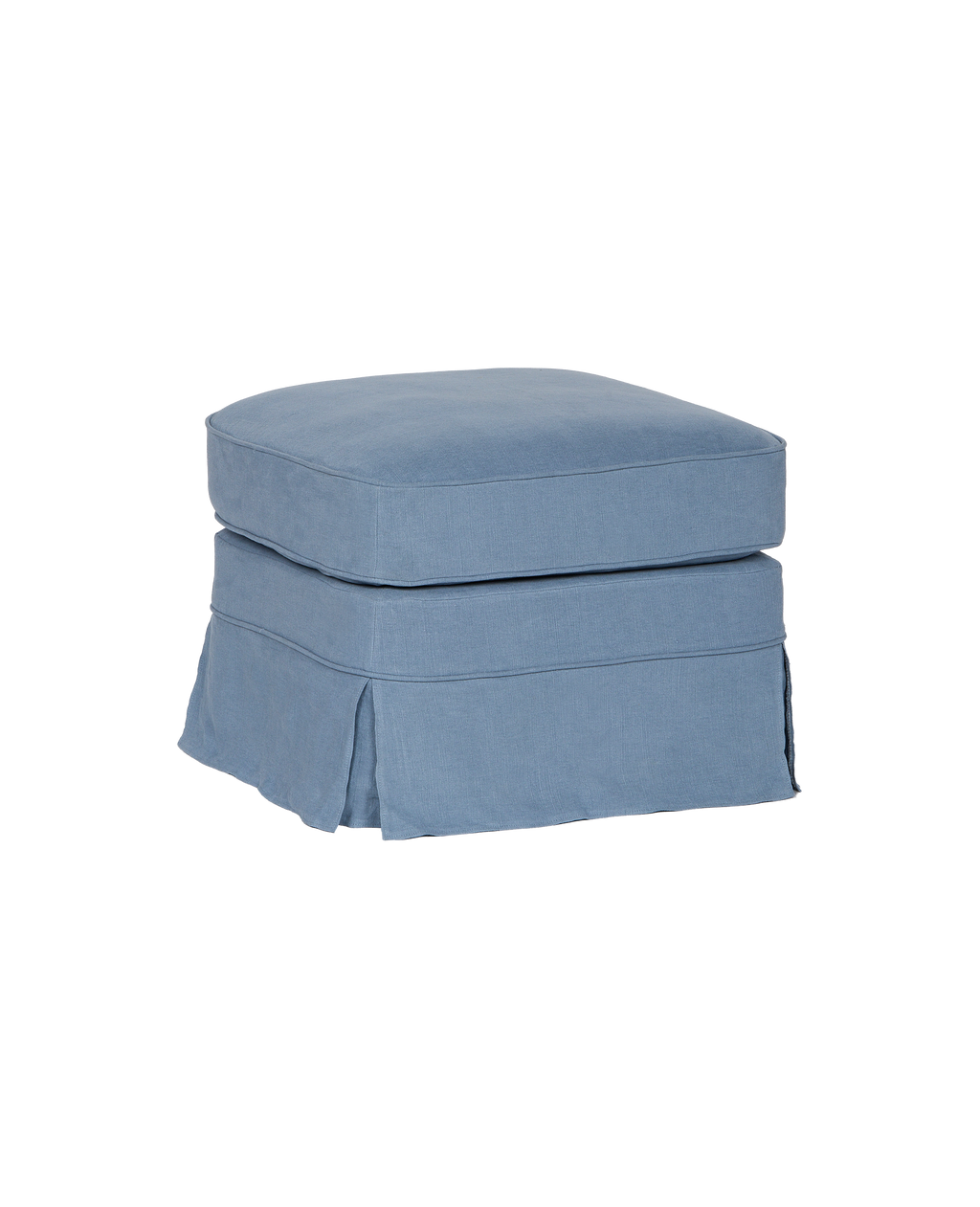 Olive Ateliers - Maud Slipcover Ottoman - Cornflower
