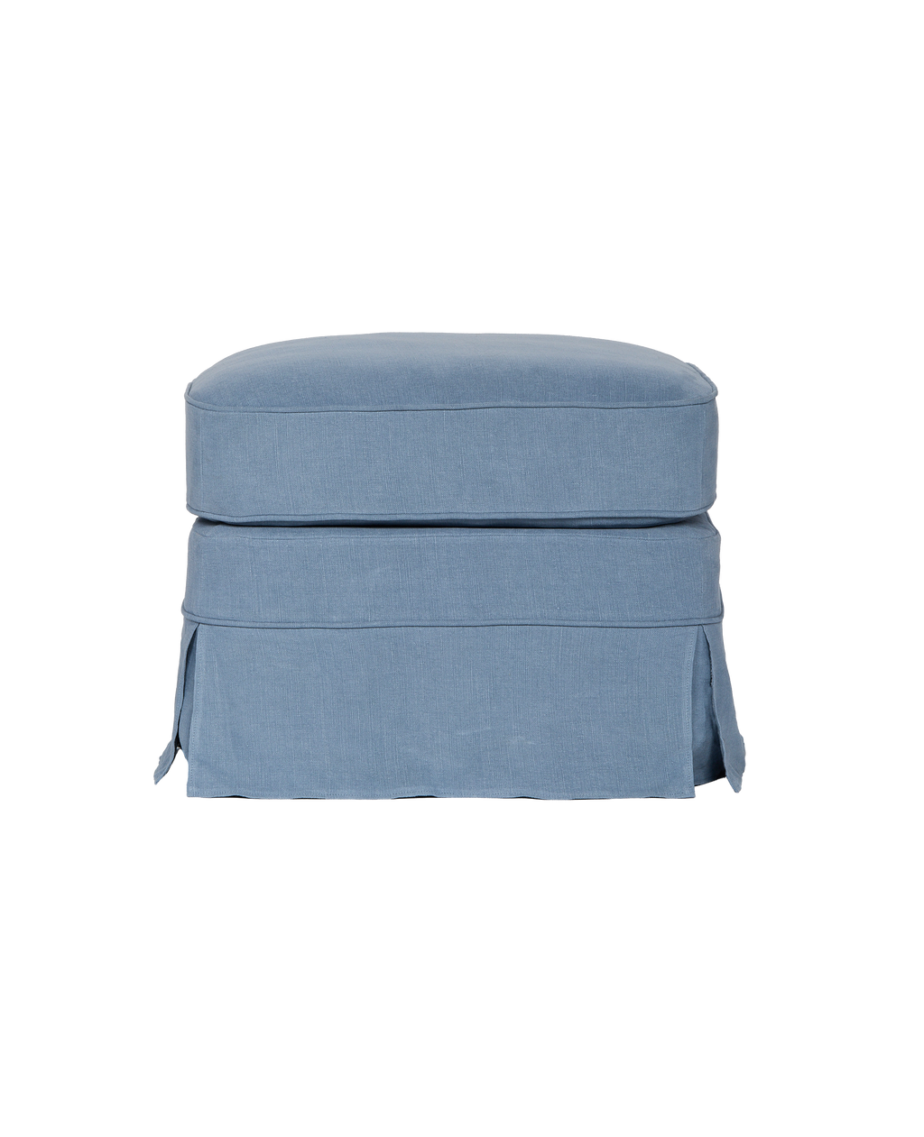 Olive Ateliers - Maud Slipcover Ottoman - Cornflower