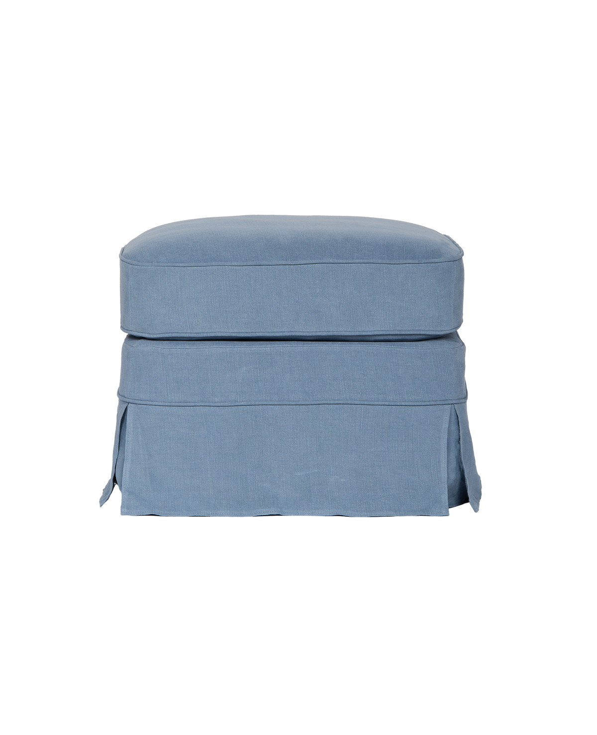 Olive Ateliers - Maud Slipcover Ottoman - Cornflower