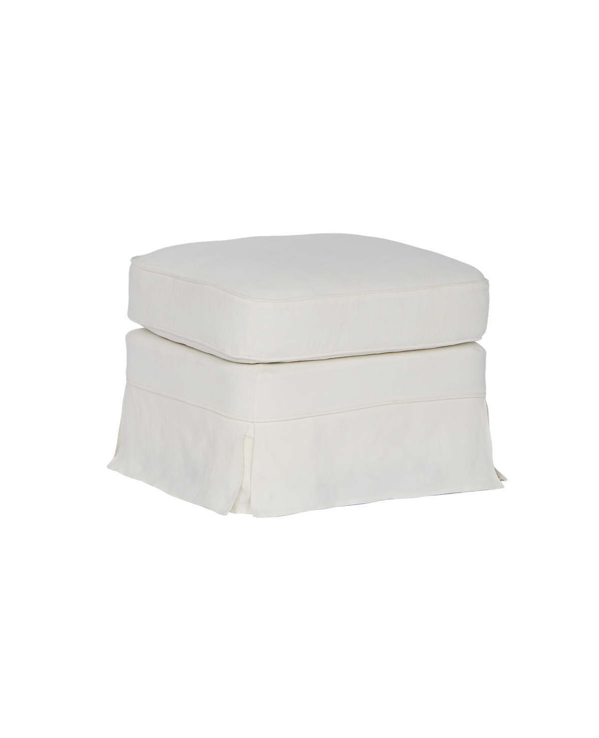 Olive Ateliers - Maud Slipcover Ottoman - Ivory