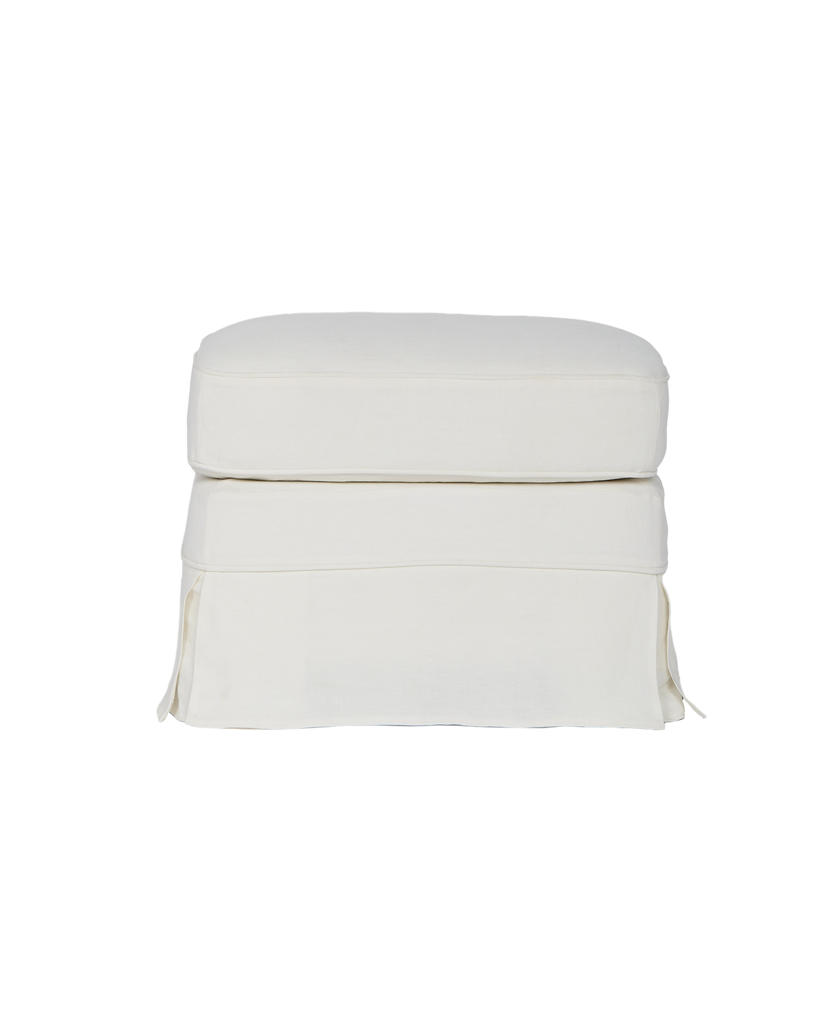 Olive Ateliers - Maud Slipcover Ottoman - Ivory