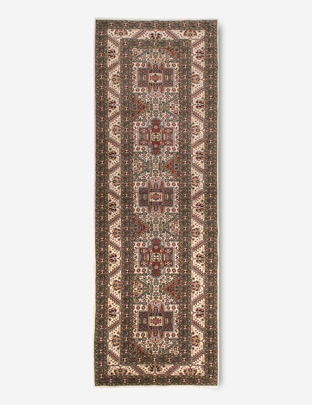 Lulu and Georgia - Vintage Turkish Hand - Knotted Wool Runner Rug No. 234, 3' x 9'8"