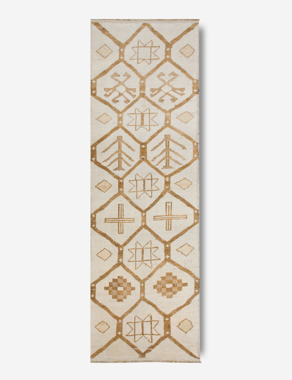 Lulu and Georgia - Vintage Turkish Hand - Knotted Wool Runner Rug No. 232, 3'5" x 10'9"