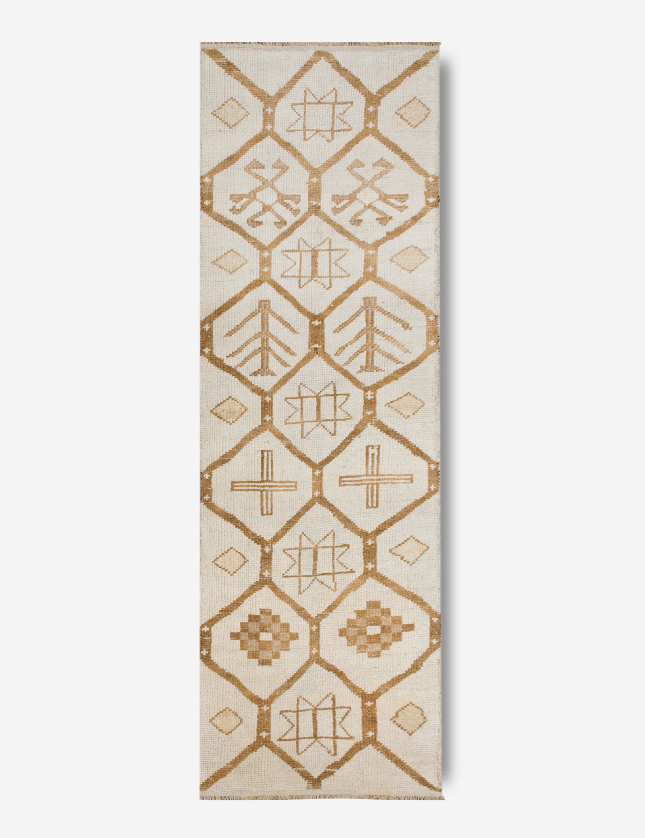 Lulu and Georgia - Vintage Turkish Hand - Knotted Wool Runner Rug No. 232, 3'5" x 10'9"