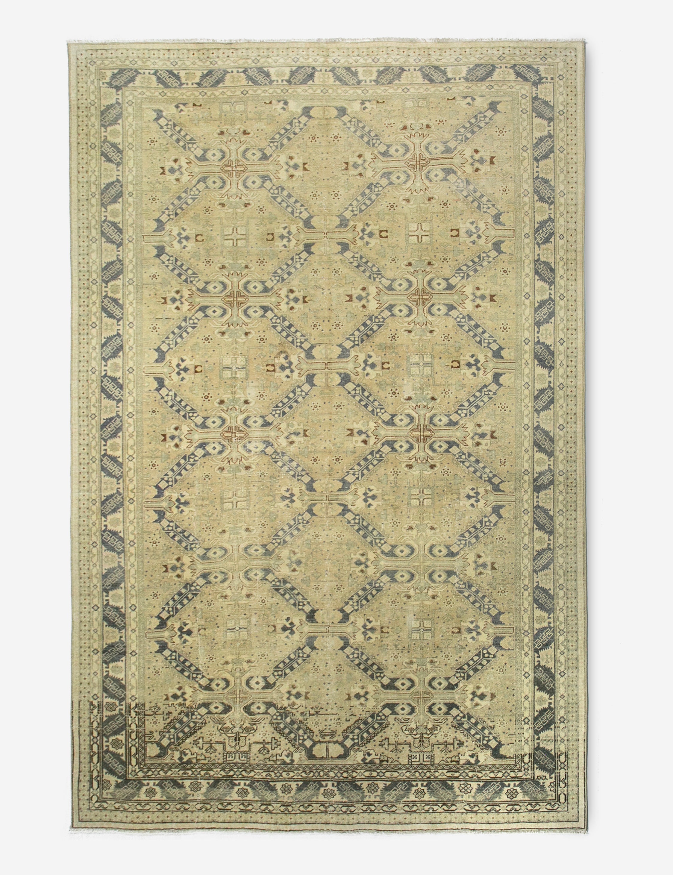 Lulu and Georgia - Vintage Turkish Hand - Knotted Wool Rug No. 382, 6'5" x 9'5"