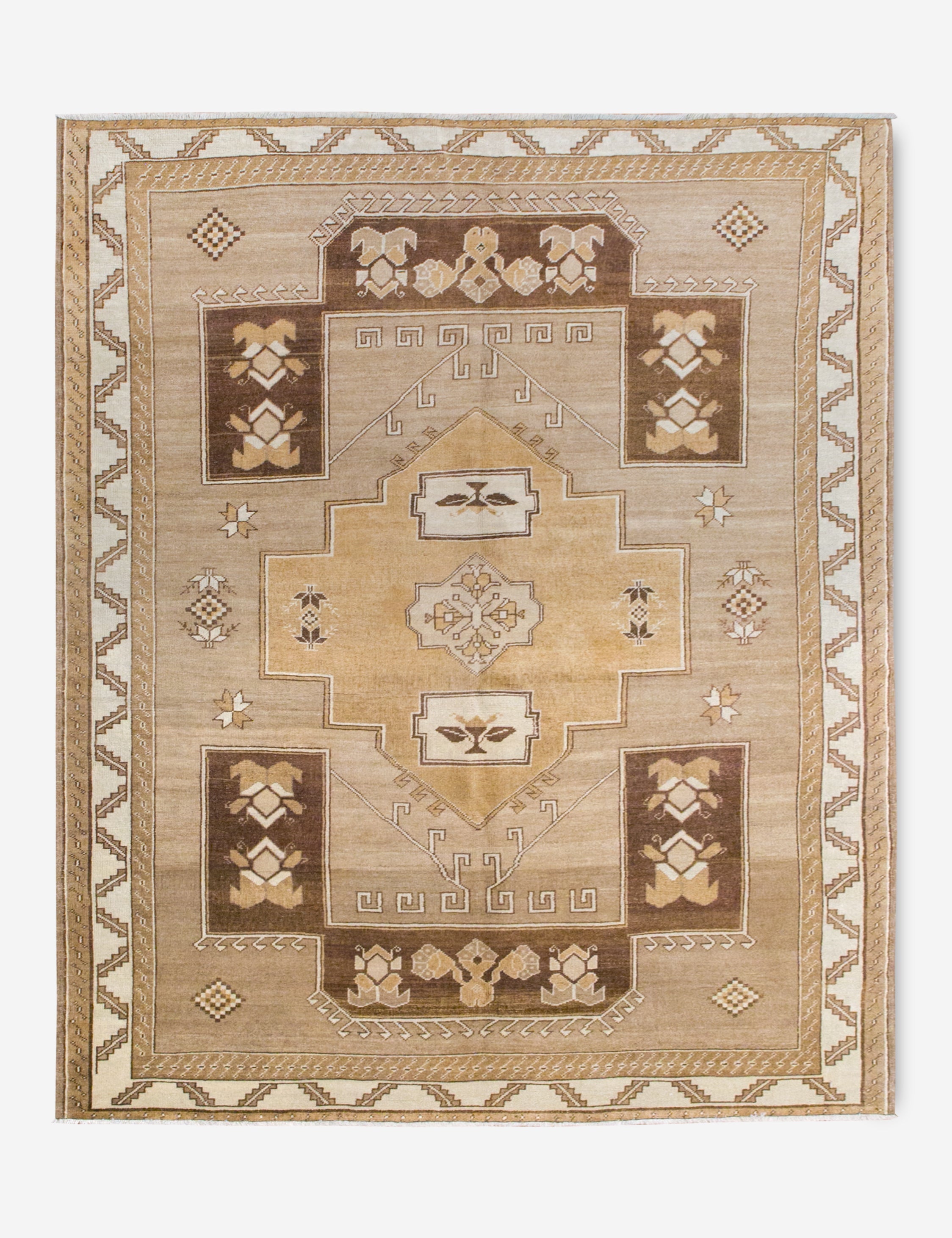 Lulu and Georgia - Vintage Turkish Hand - Knotted Wool Rug No. 378, 6'3" x 8'8"