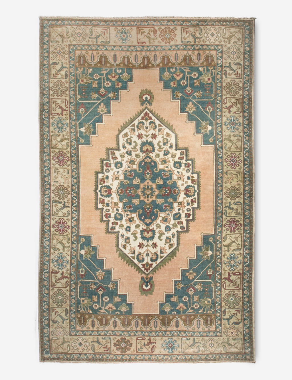Lulu and Georgia - Vintage Turkish Hand - Knotted Wool Rug No. 383, 6'8" x 10'12"