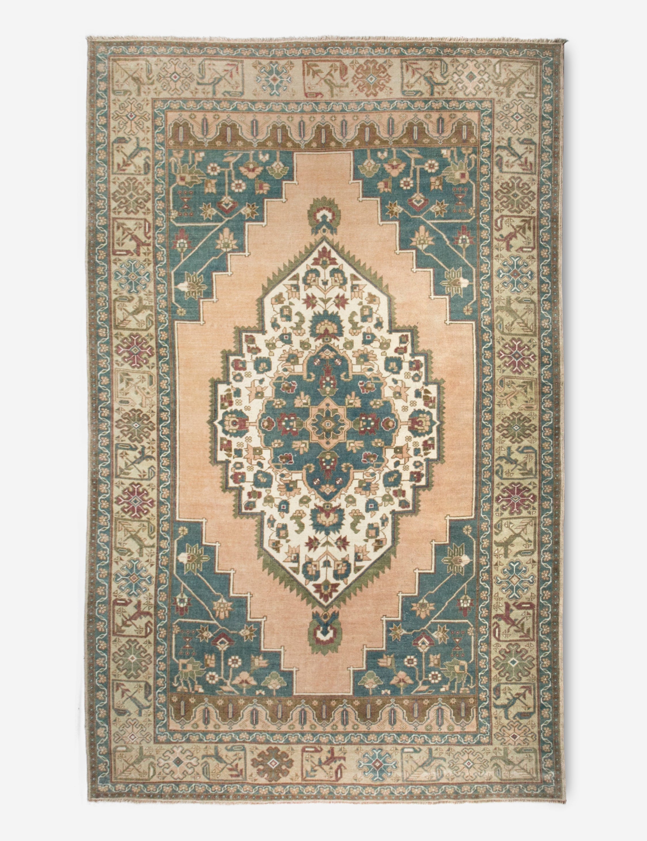 Lulu and Georgia - Vintage Turkish Hand - Knotted Wool Rug No. 383, 6'8" x 10'12"