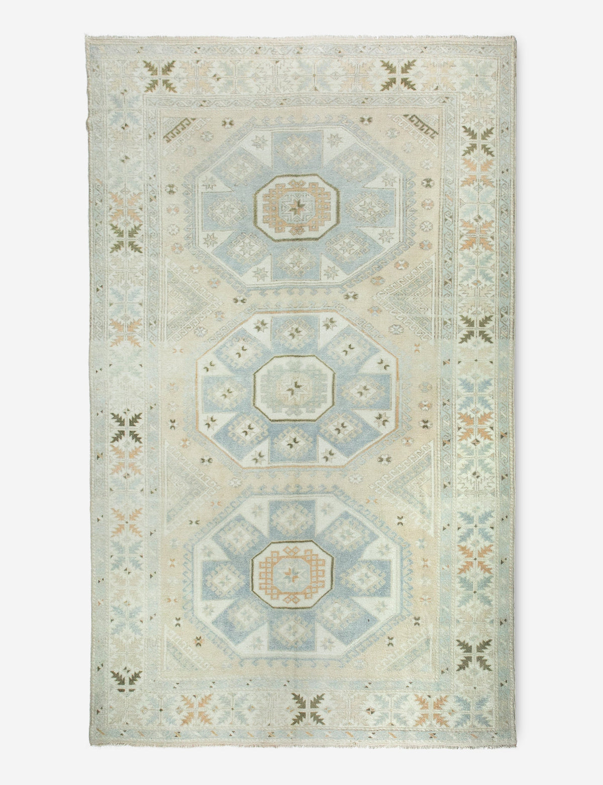 Lulu and Georgia - Vintage Turkish Hand - Knotted Wool Rug No. 381, 6'5" x 9'10"