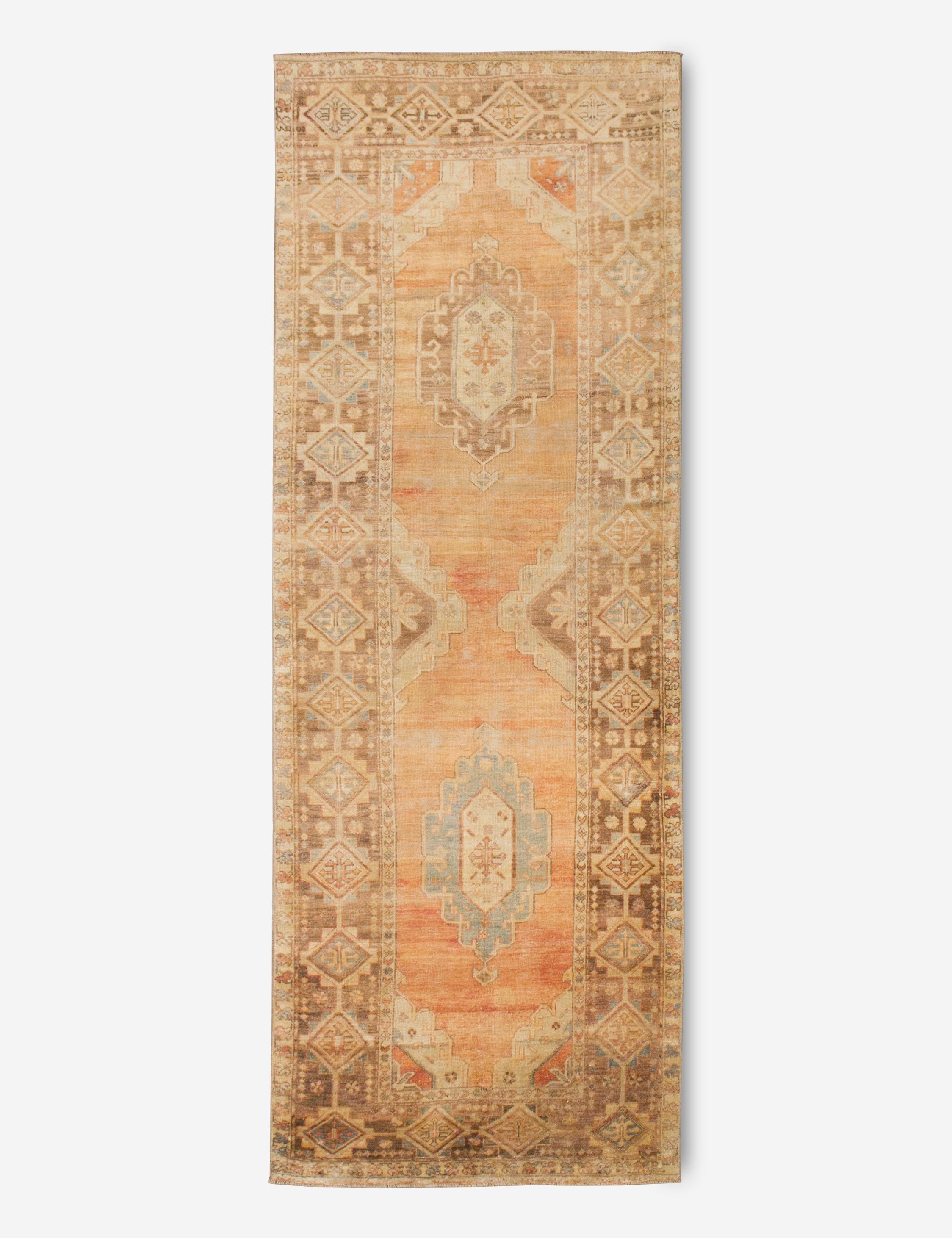 Lulu and Georgia - Vintage Turkish Hand - Knotted Wool Runner Rug No. 235, 4'1" x 12'