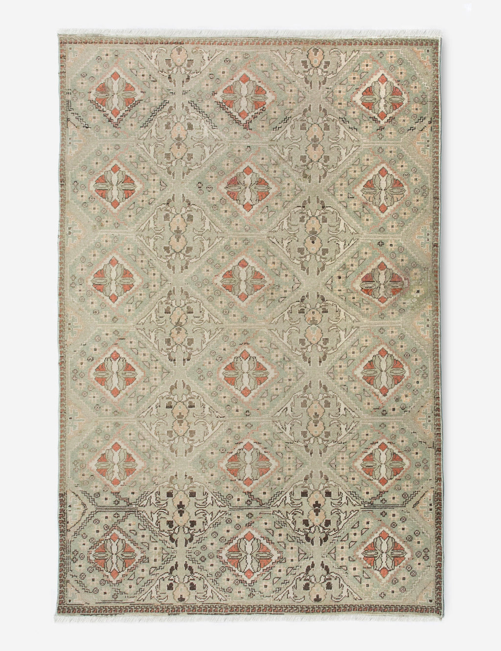 Lulu and Georgia - Vintage Turkish Hand - Knotted Wool Rug No. 408, 4' x 6'9"
