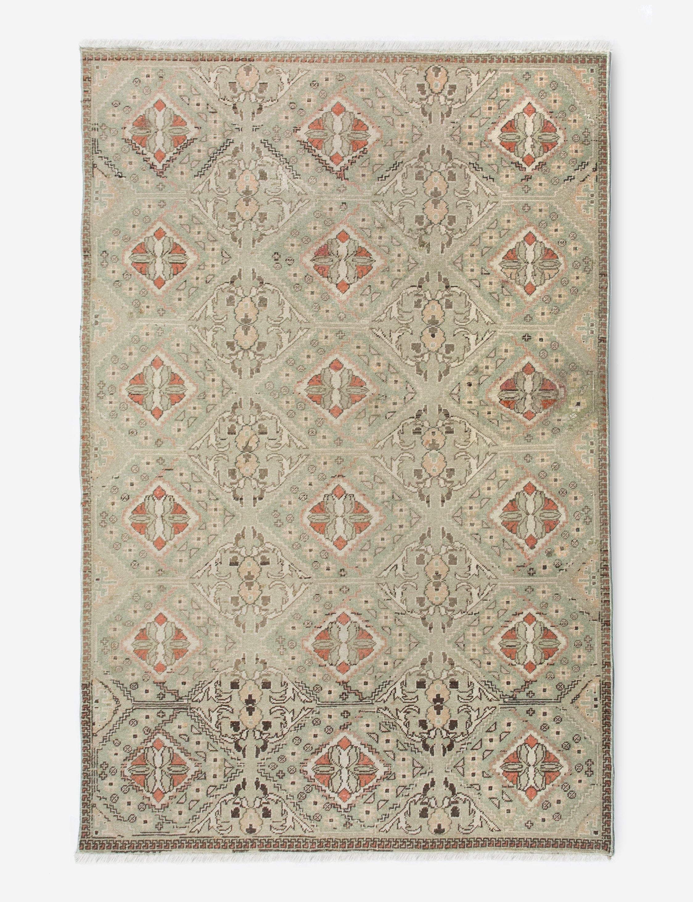 Lulu and Georgia - Vintage Turkish Hand - Knotted Wool Rug No. 408, 4' x 6'9"