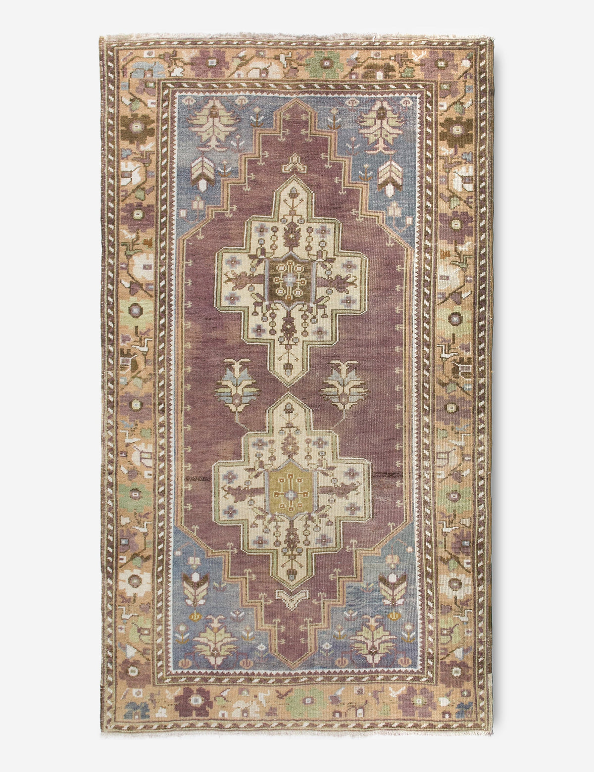 Lulu and Georgia - Vintage Turkish Hand - Knotted Wool Rug No. 409, 4' x 7'