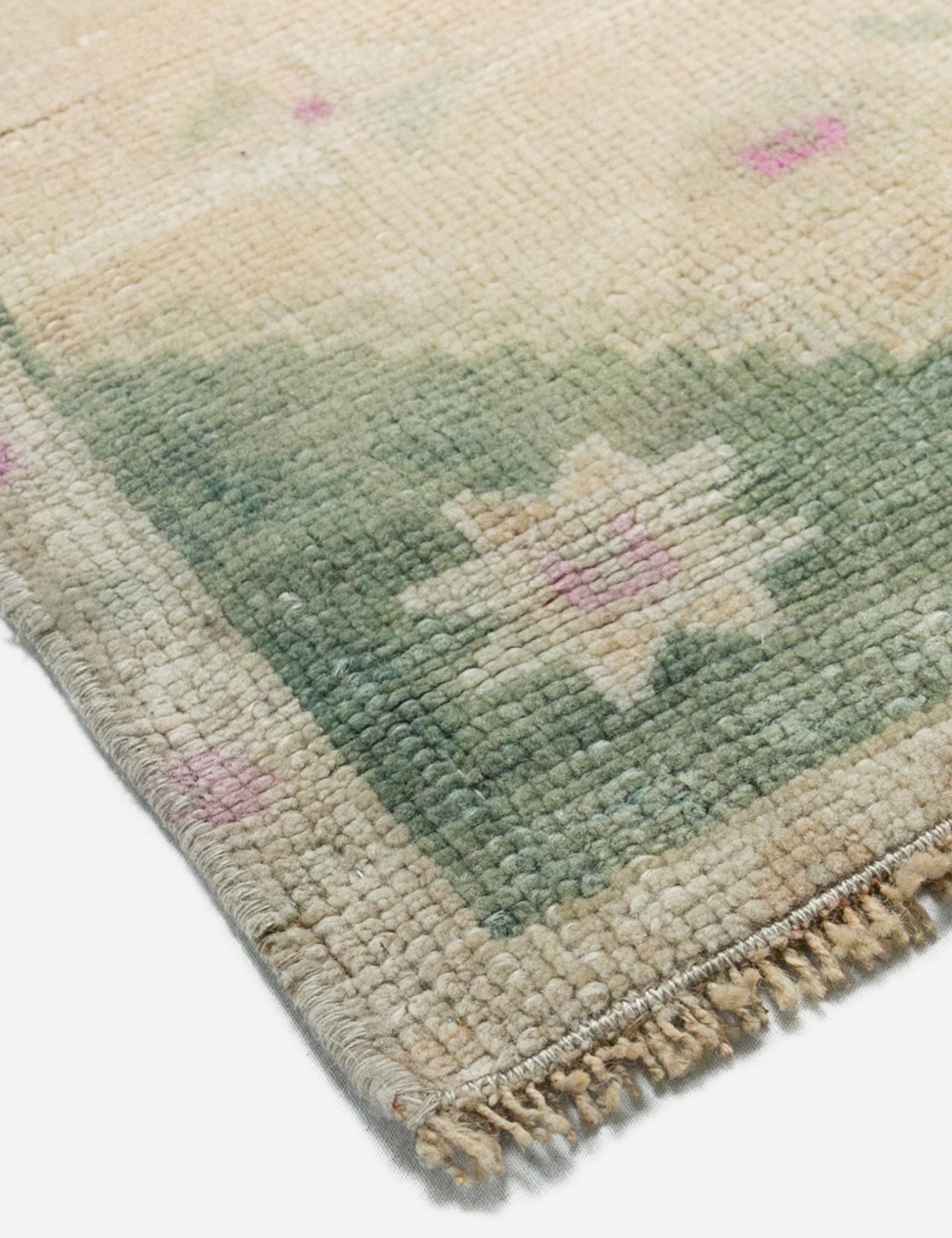 Lulu and Georgia - Vintage Turkish Hand - Knotted Wool Mini Rug No. 296, 1'9" x 3'