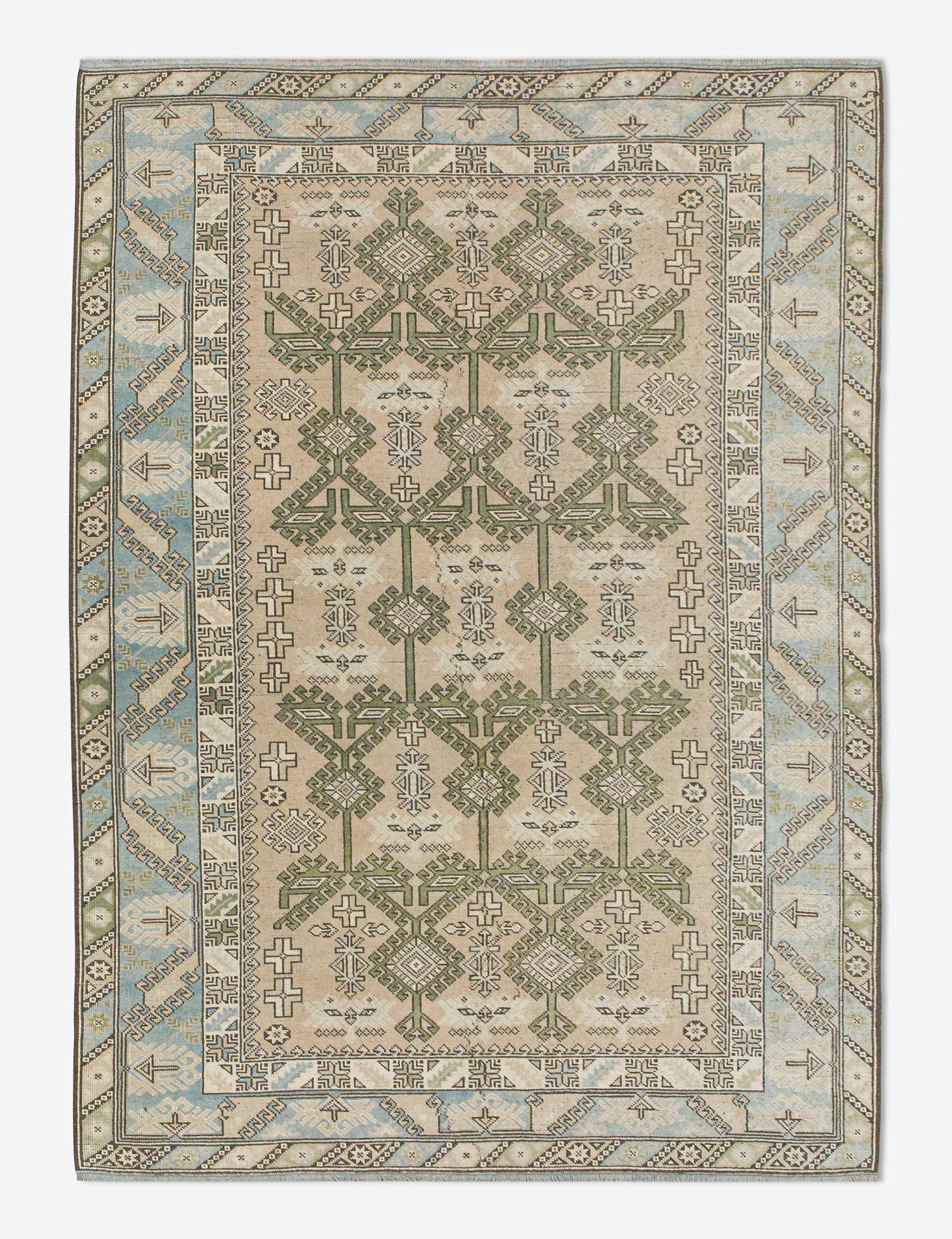 Lulu and Georgia - Vintage Turkish Hand - Knotted Wool Rug No. 439, 6'4" x 9'1"