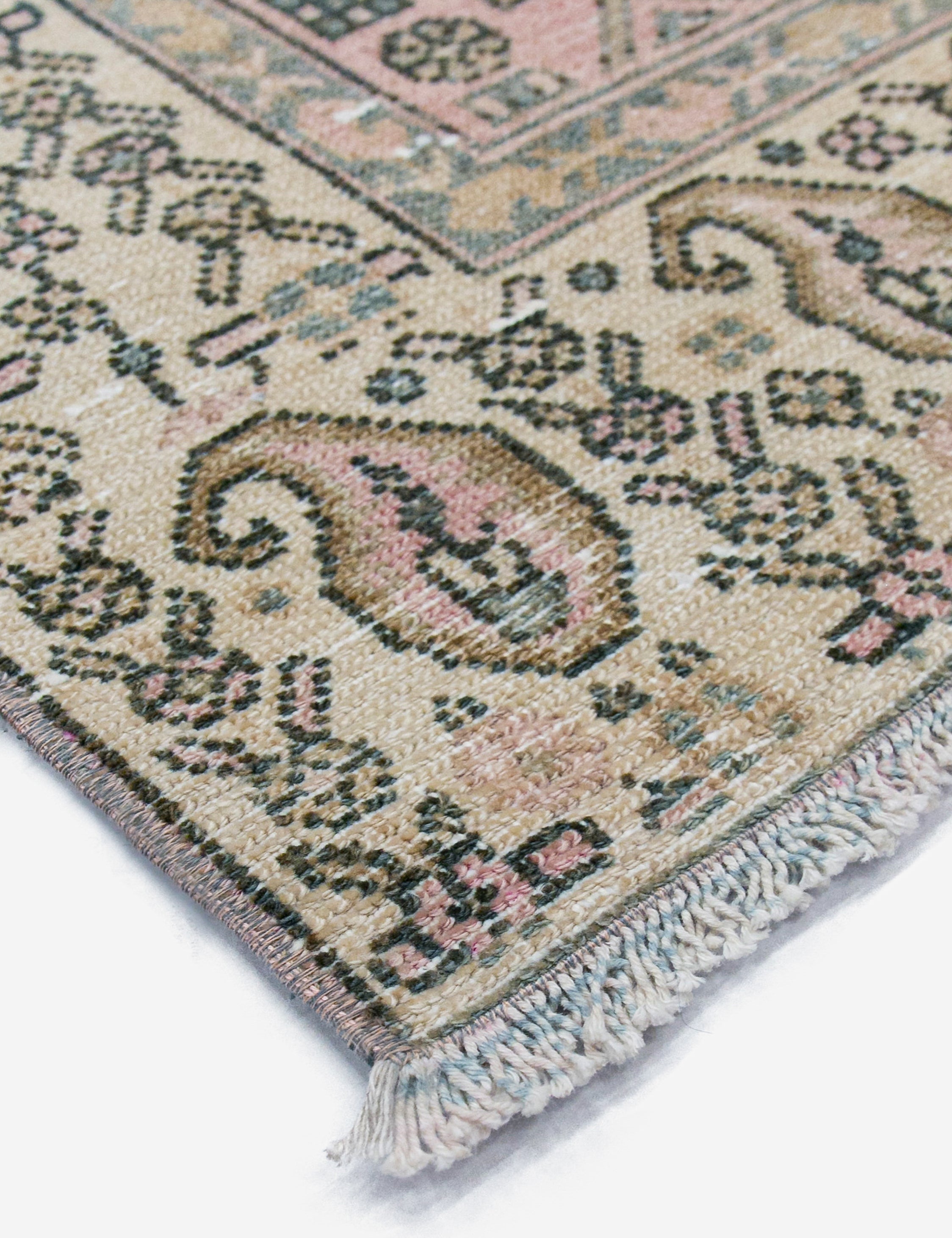 Lulu and Georgia - Vintage Turkish Hand - Knotted Wool Rug No. 449, 3'10" x 6'7"