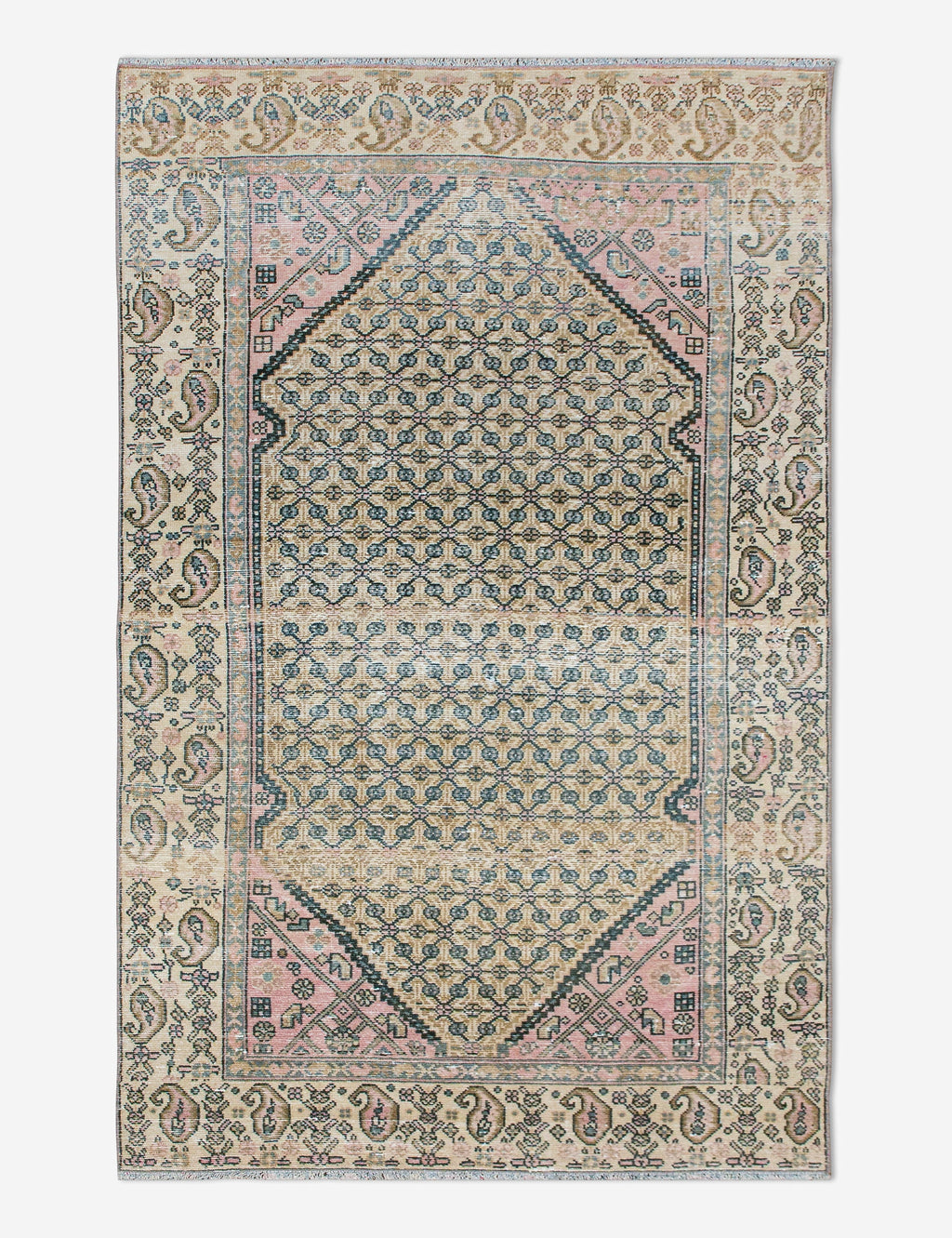 Lulu and Georgia - Vintage Turkish Hand - Knotted Wool Rug No. 449, 3'10" x 6'7"