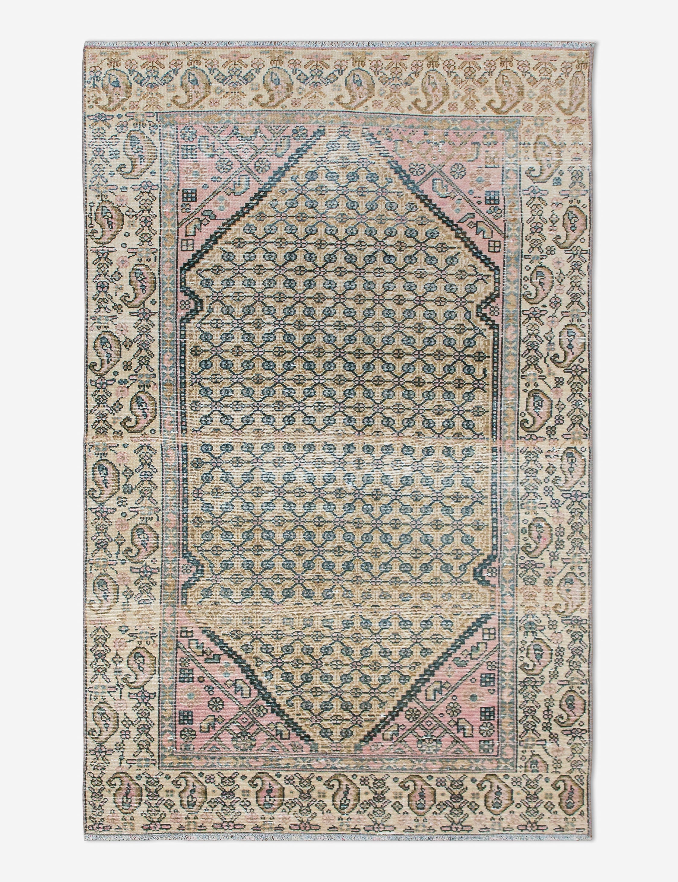 Lulu and Georgia - Vintage Turkish Hand - Knotted Wool Rug No. 449, 3'10" x 6'7"