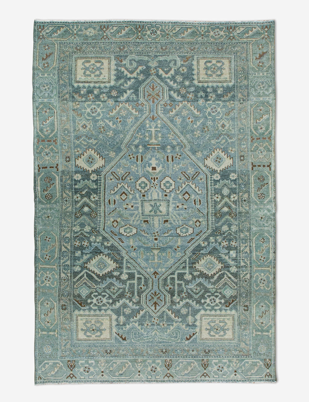 Lulu and Georgia - Vintage Turkish Hand - Knotted Wool Rug No. 451, 4'3" x 6'8"