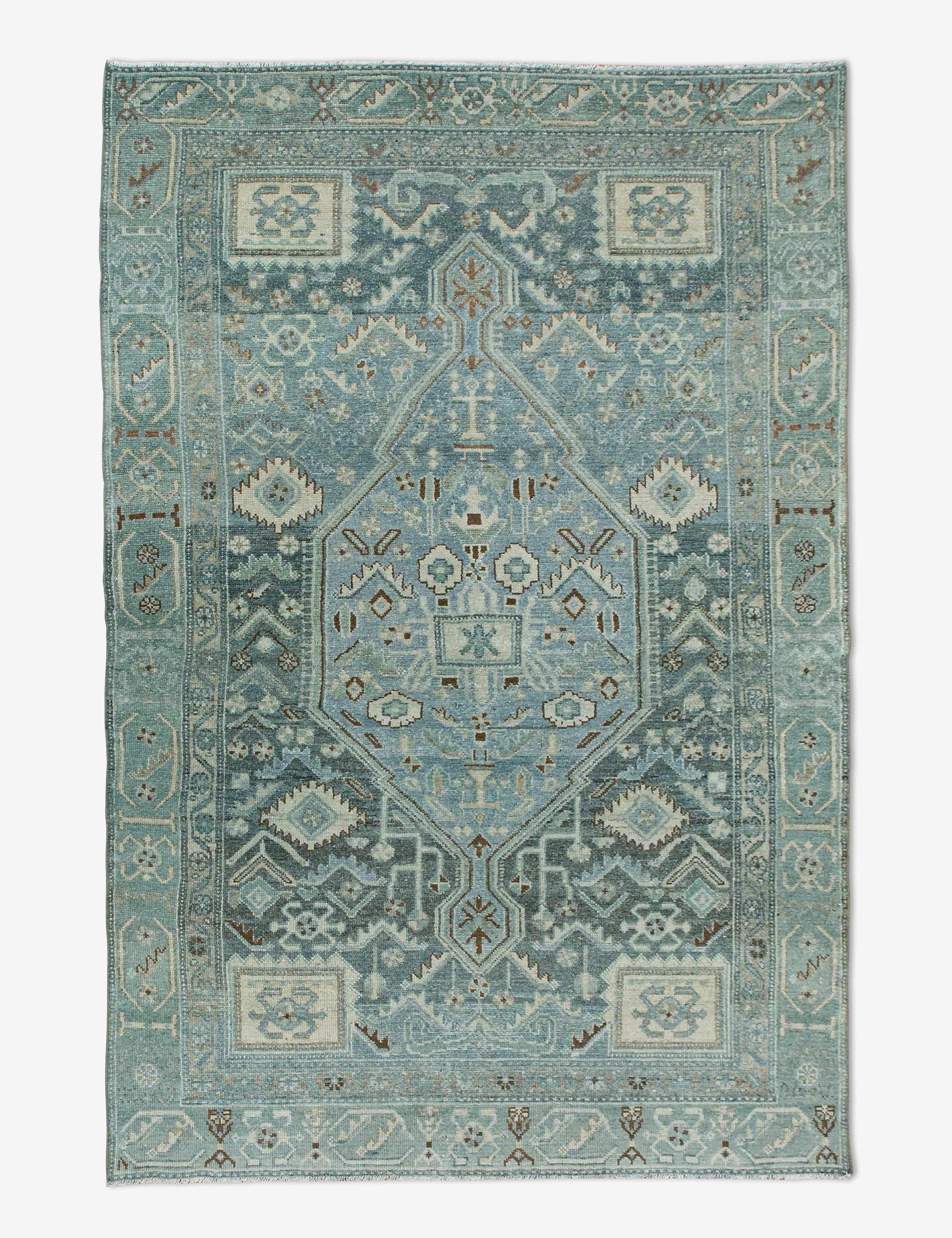 Lulu and Georgia - Vintage Turkish Hand - Knotted Wool Rug No. 451, 4'3" x 6'8"