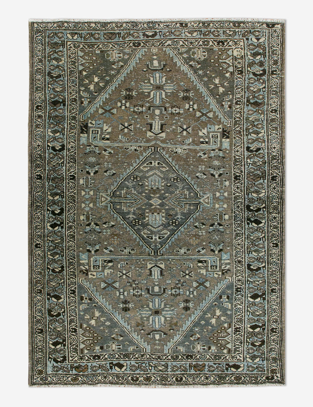 Lulu and Georgia - Vintage Turkish Hand - Knotted Wool Rug No. 453, 4'2" x 6'6"