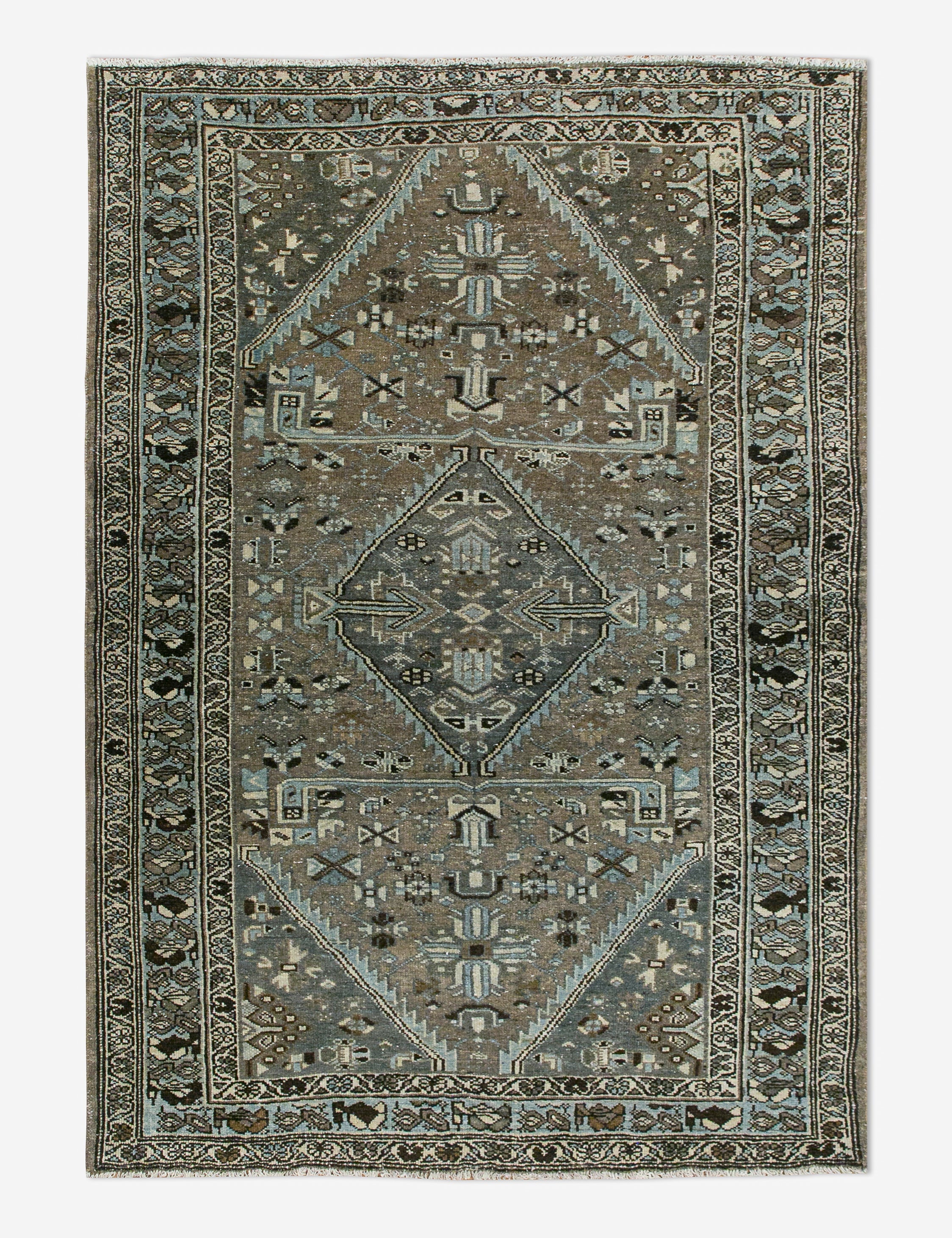 Lulu and Georgia - Vintage Turkish Hand - Knotted Wool Rug No. 453, 4'2" x 6'6"
