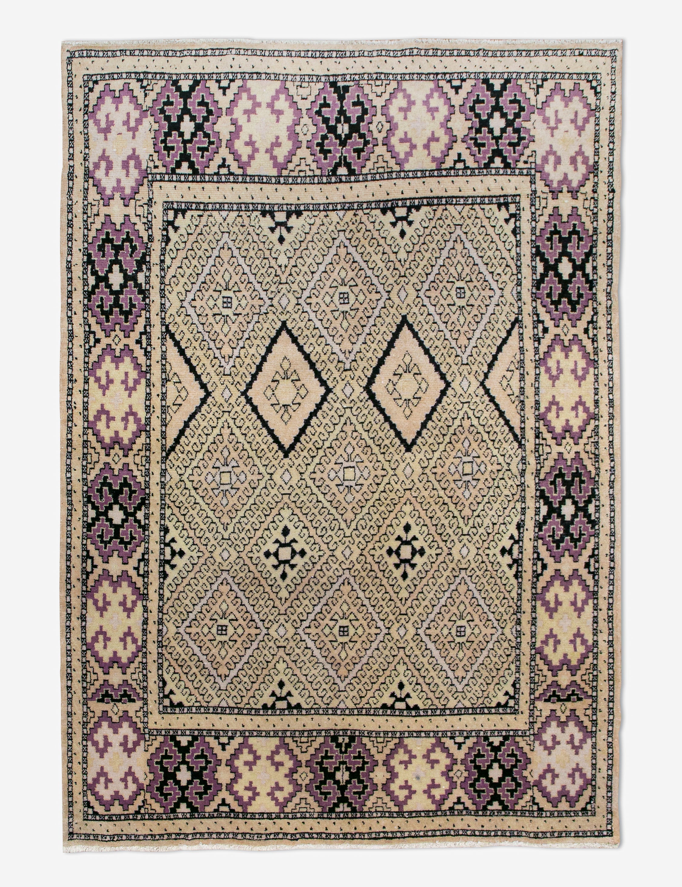 Lulu and Georgia - Vintage Turkish Hand - Knotted Wool Rug No. 456, 4'5" x 6'1"