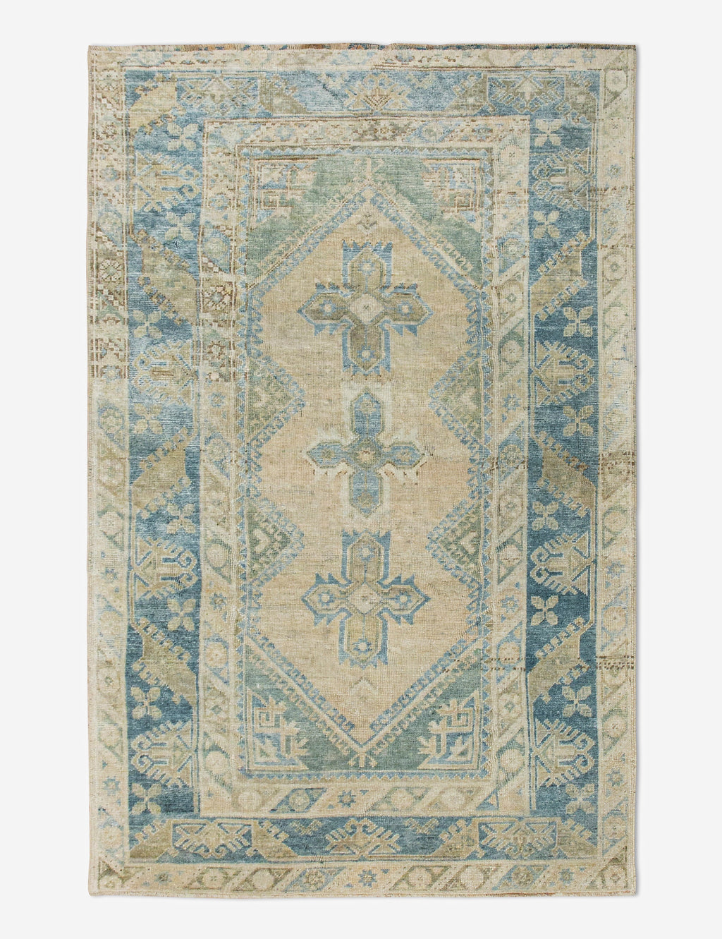 Lulu and Georgia - Vintage Turkish Hand - Knotted Wool Rug No. 459, 4'4" x 6'7"