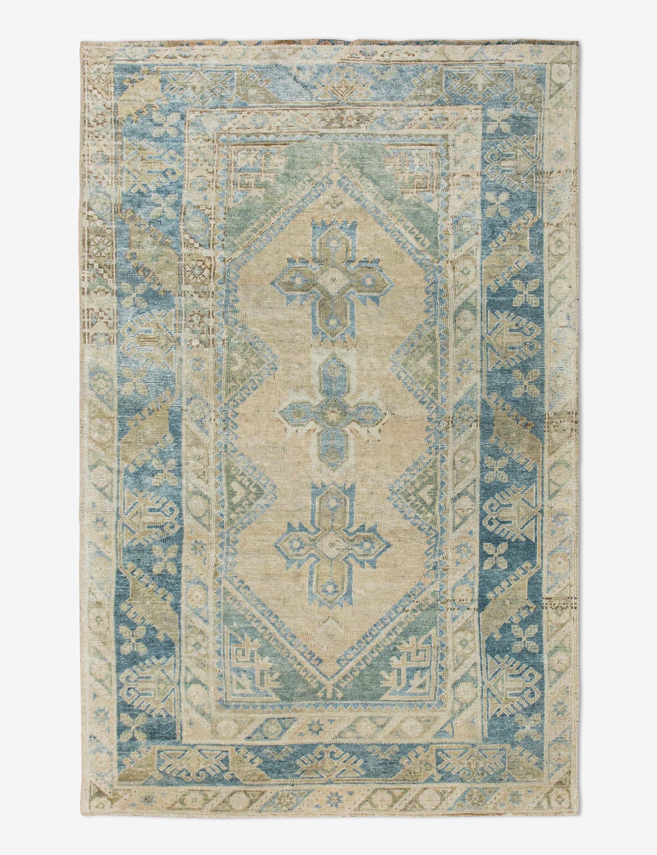 Lulu and Georgia - Vintage Turkish Hand - Knotted Wool Rug No. 459, 4'4" x 6'7"