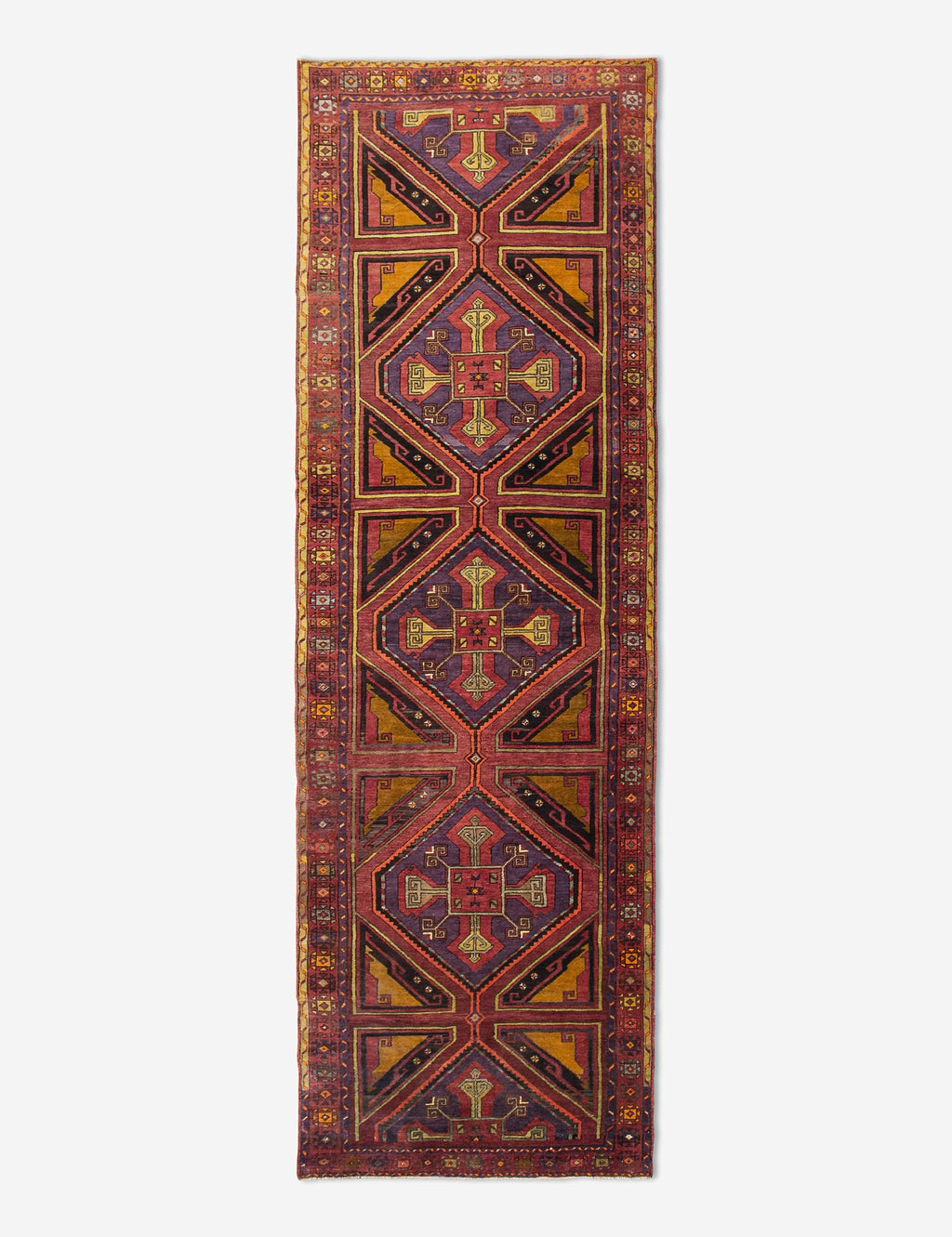 Lulu and Georgia - Vintage Turkish Hand - Knotted Wool Runner Rug No. 242, 4' x 14'1"